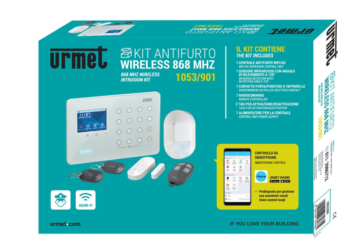 Kit sistema di allarme per casa senza fili Smart  URMET  1053/901 con sensore di movimento, bianco - 6