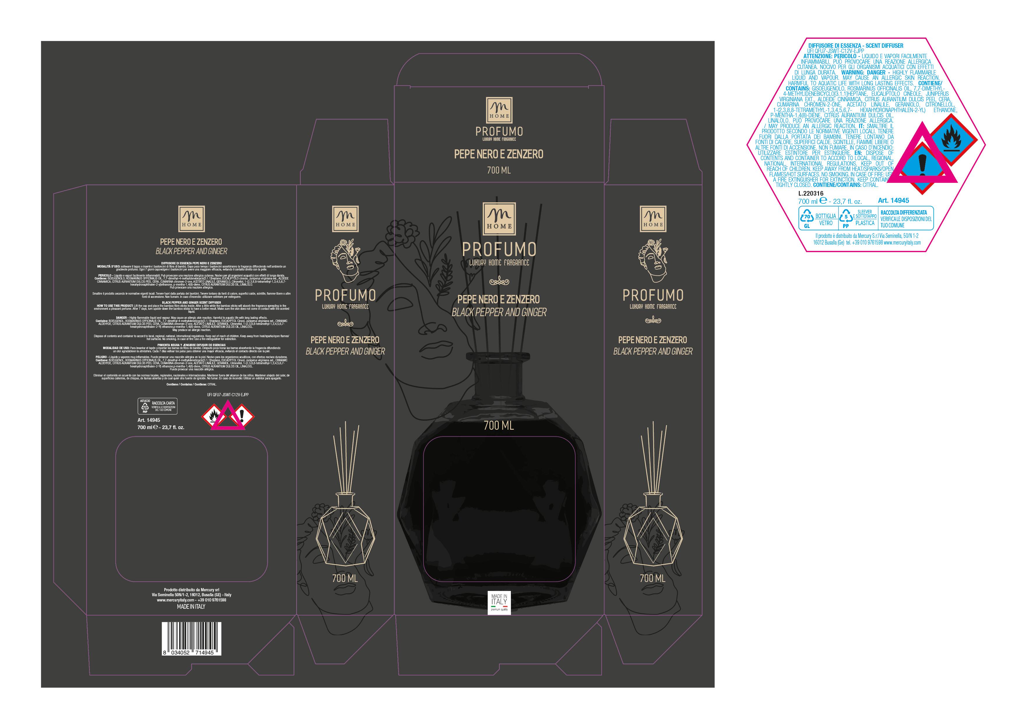 Diffusore pepe nero e zenzero 700 ml - 2