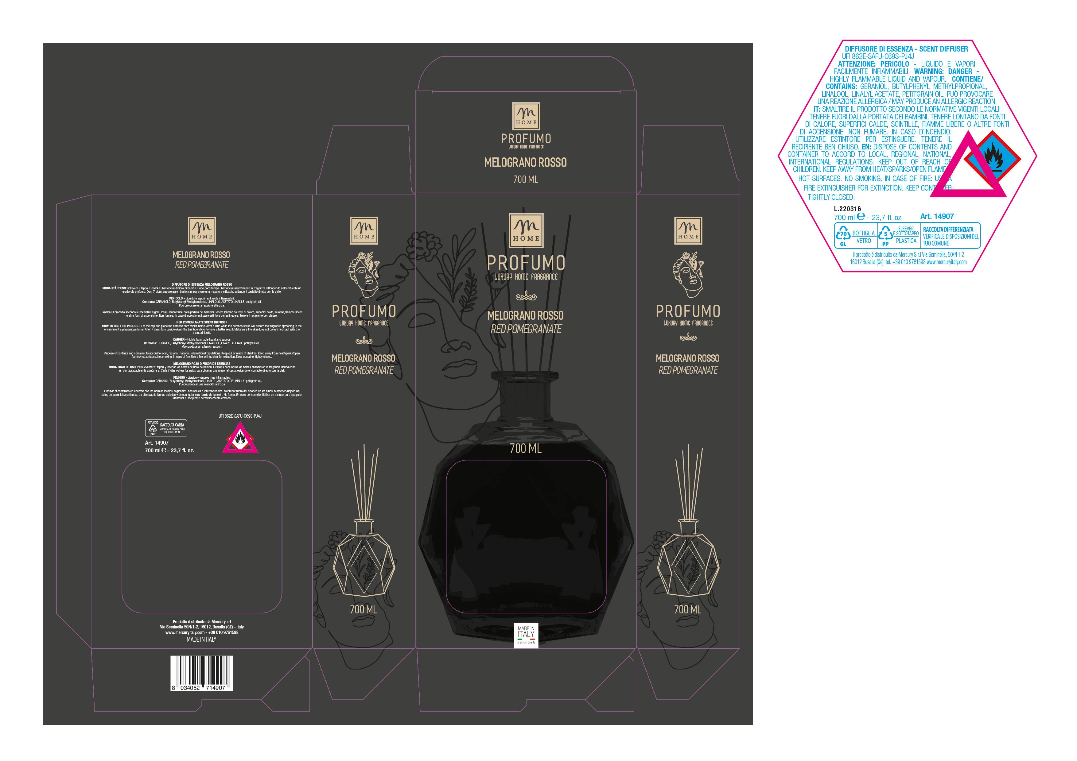 Diffusore melograno rosso 700 ml - 2