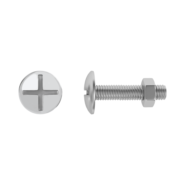 12 Tornillo de métrica cabeza redonda phillips de acero , Ø 5 x L.20 mm