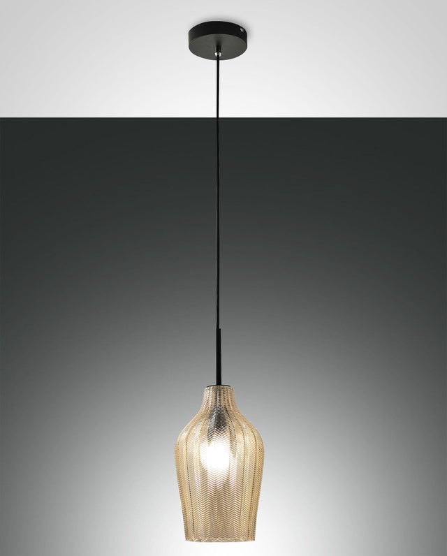 Lampadario Glamour Stintino nero paralume beige E27 LA MIA LUCE