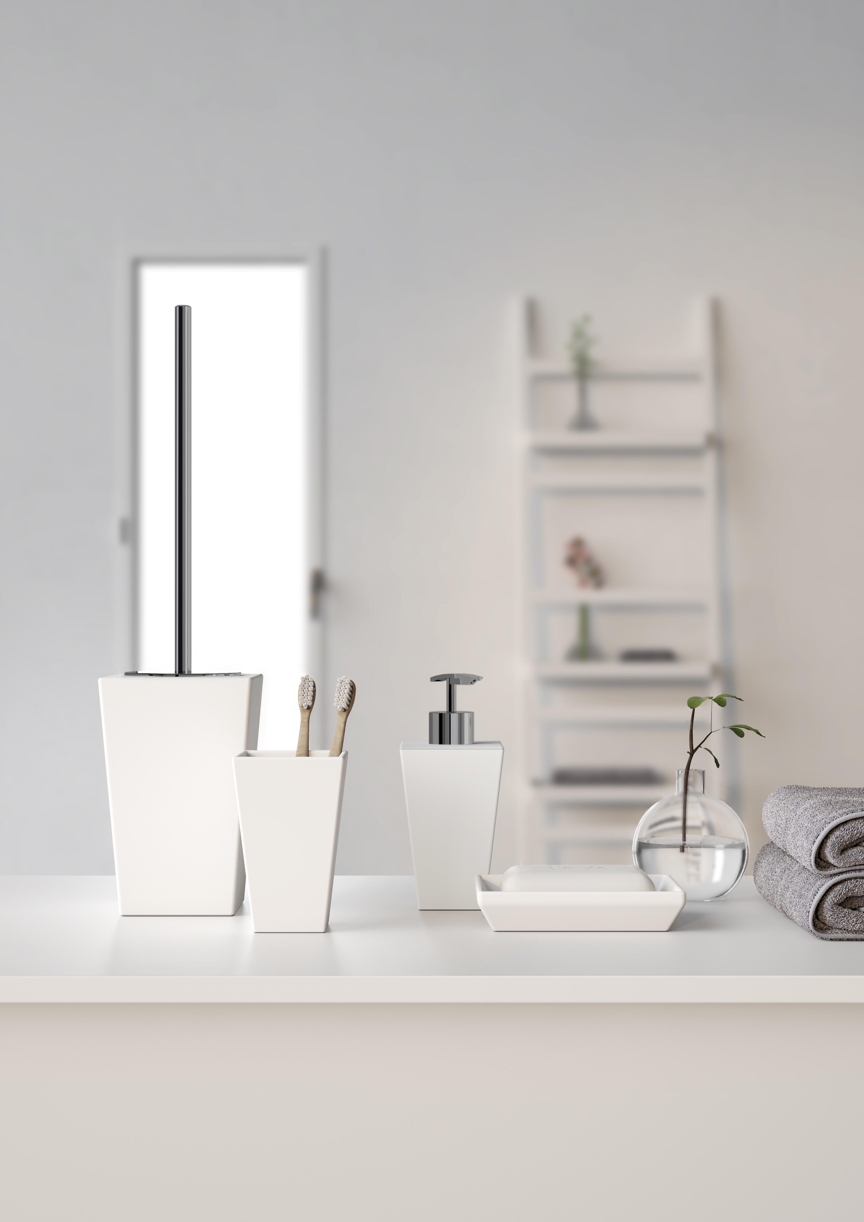 Porta spazzolini KARIMA PORTASPAZZOLINI BIANCO in ceramica bianco GEDY - 2