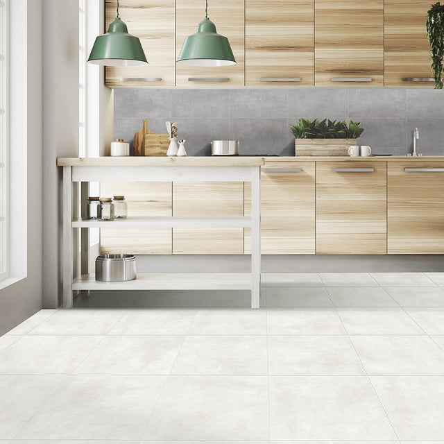 Piastrella da pavimento interno in gres porcellanato 60.4 x 60.4 cm smaltato bianco opaco Switch R9 traffico intenso (pei 4/5) Sp. 7.4 mm 1.46 mq