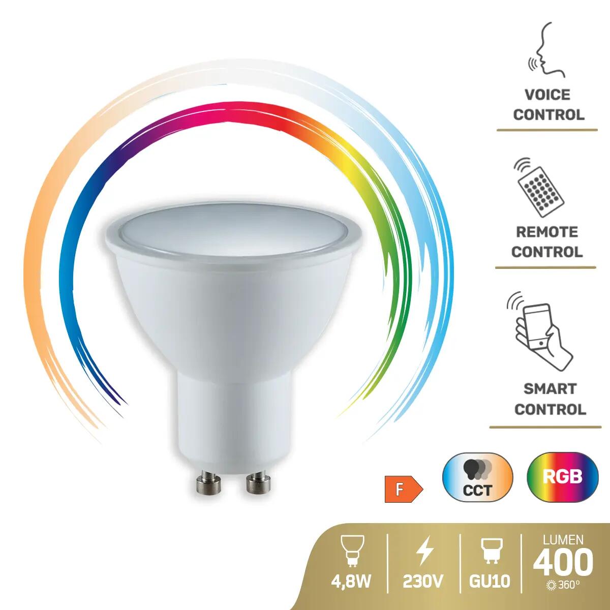 Lampadina LED Hey Spot, GU10 faretto, opaco, 4.8W = 400 LM (equiv 25 W), 120°, ON - 4