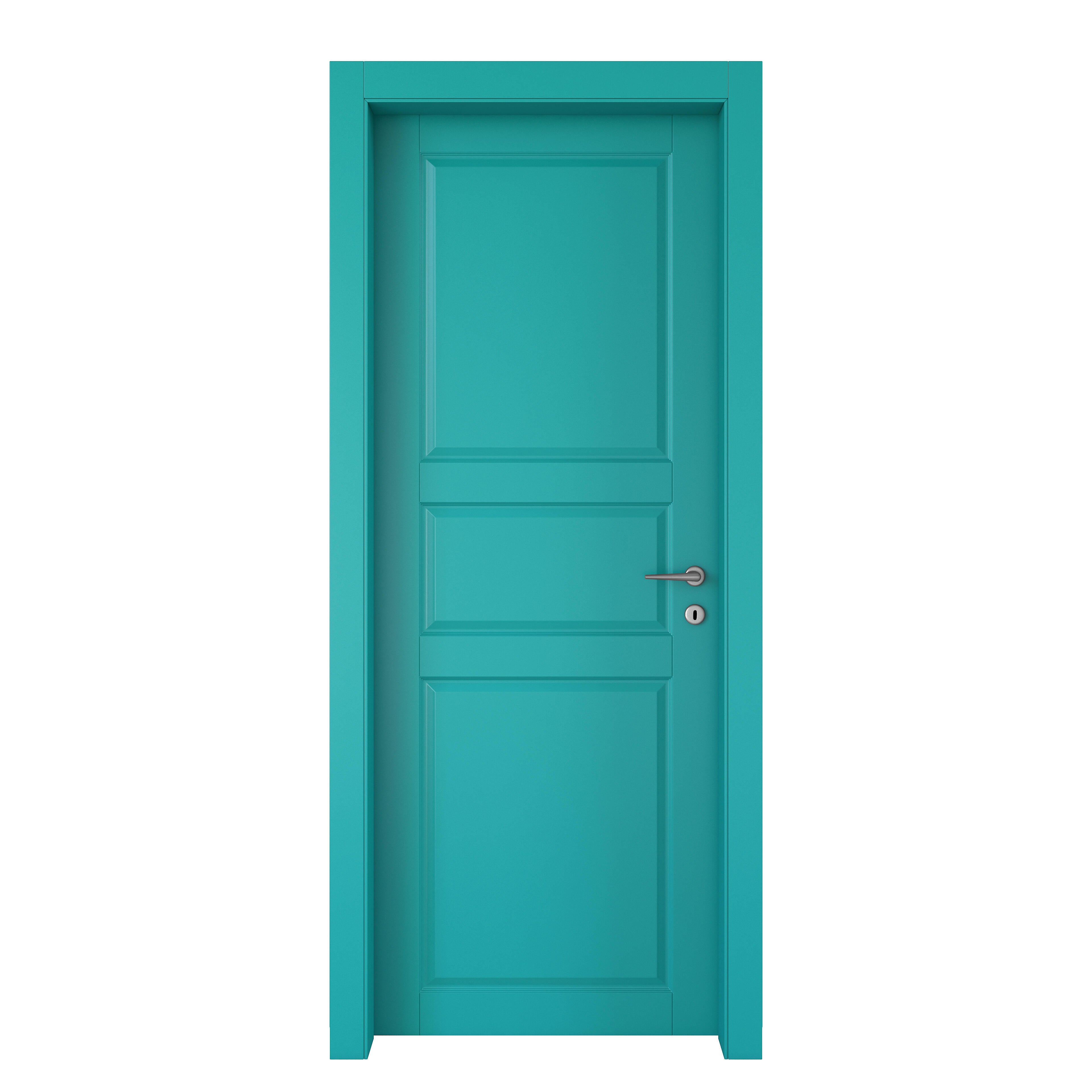 Porta interna a battente New York in MDF colore azzurro, L 80 x H 210 cm, apertura a sinistra - 3