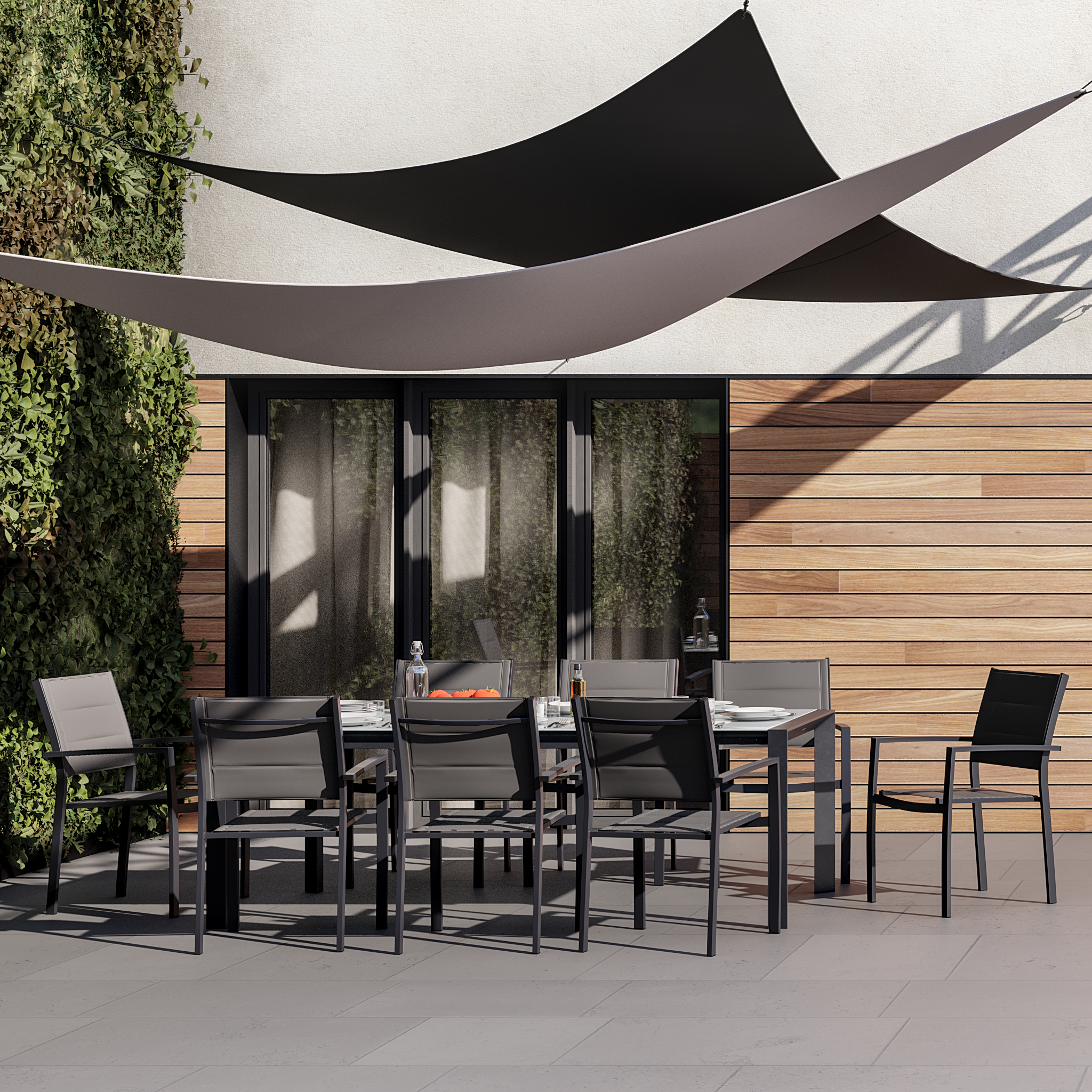 Vela ombreggiante triangolare bianco 360 x 360 cm - 2