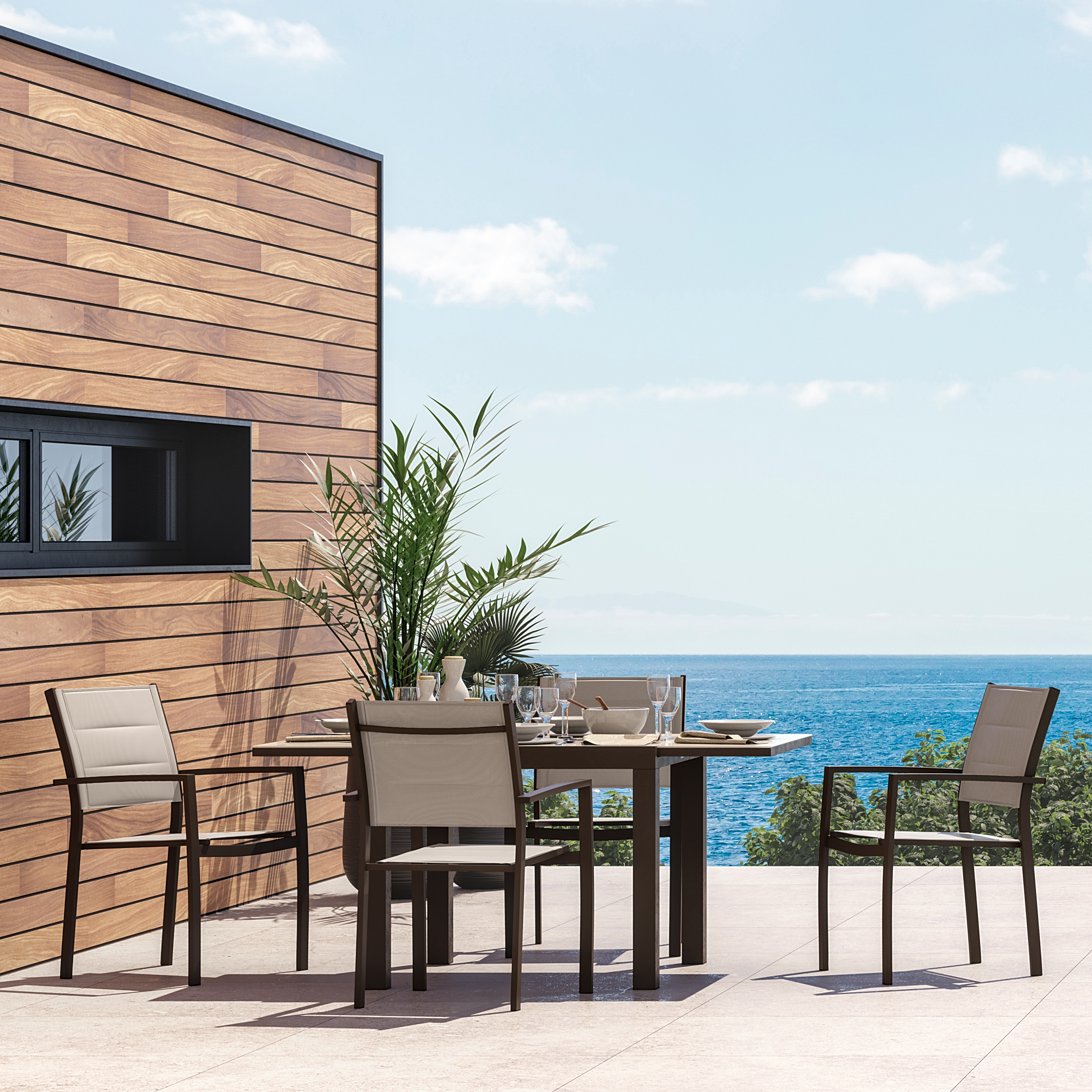 Cadeira de alumínio NATERIAL ORION BETA II MOKA - 17