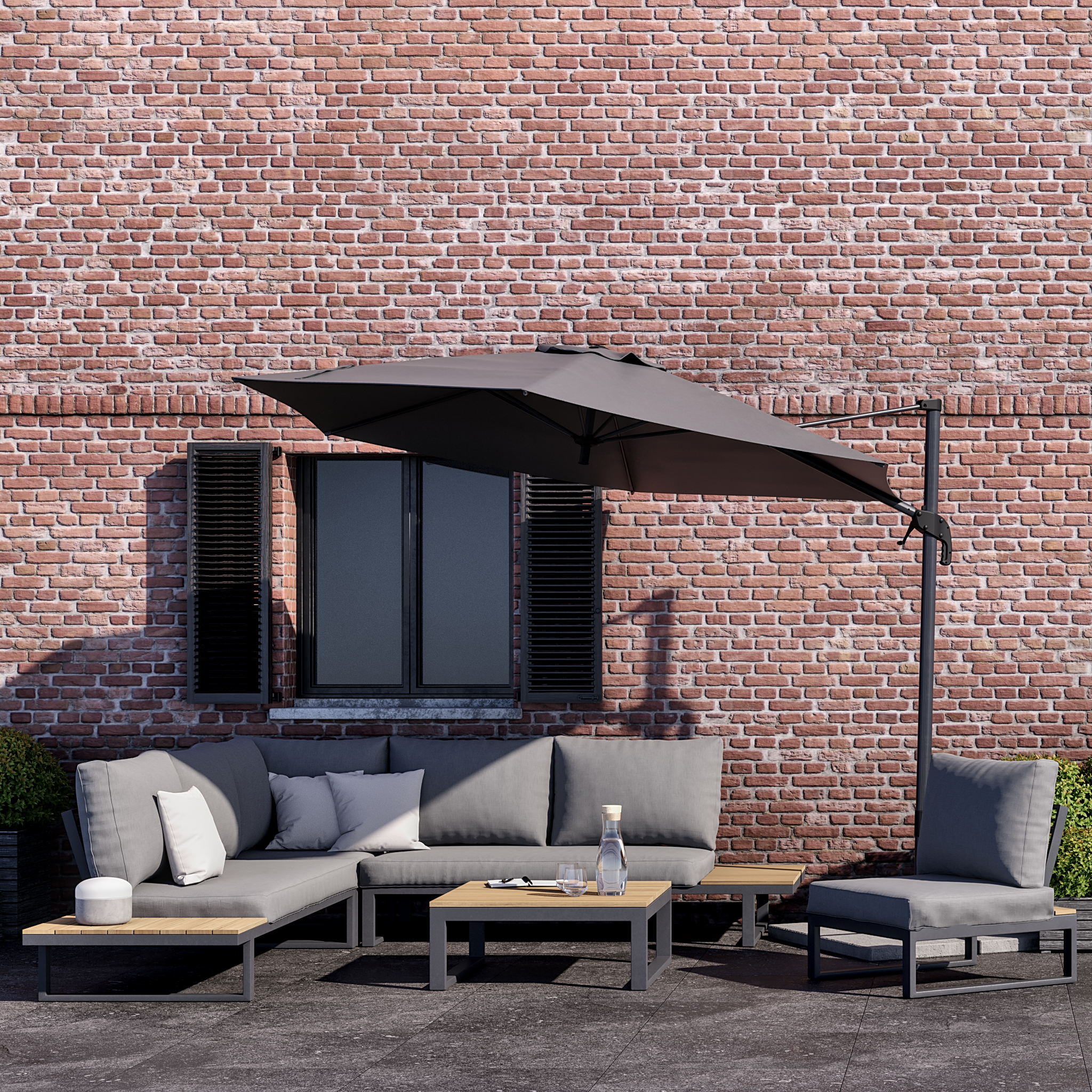 Chapéu de sol NATERIAL AVEA CINZA D290CM - 4