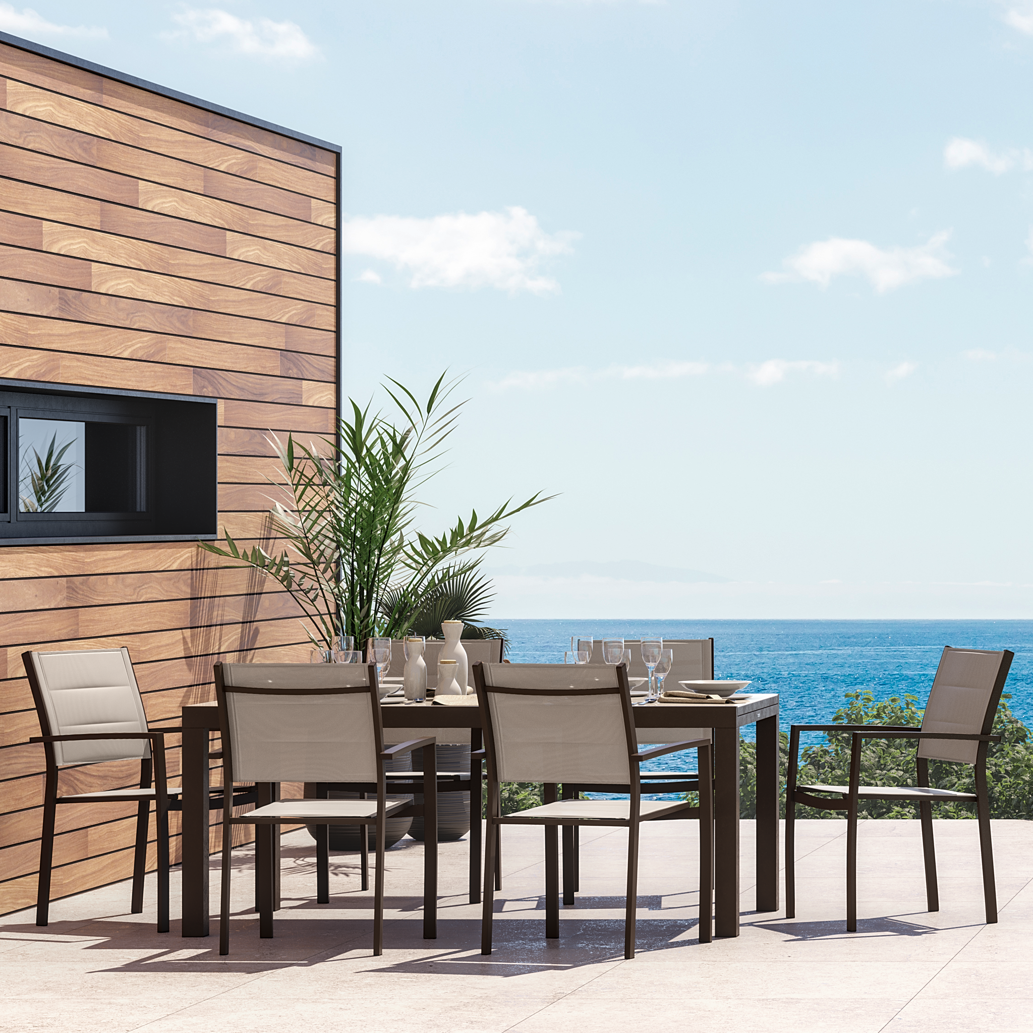 Cadeira de alumínio NATERIAL ORION BETA II MOKA - 25