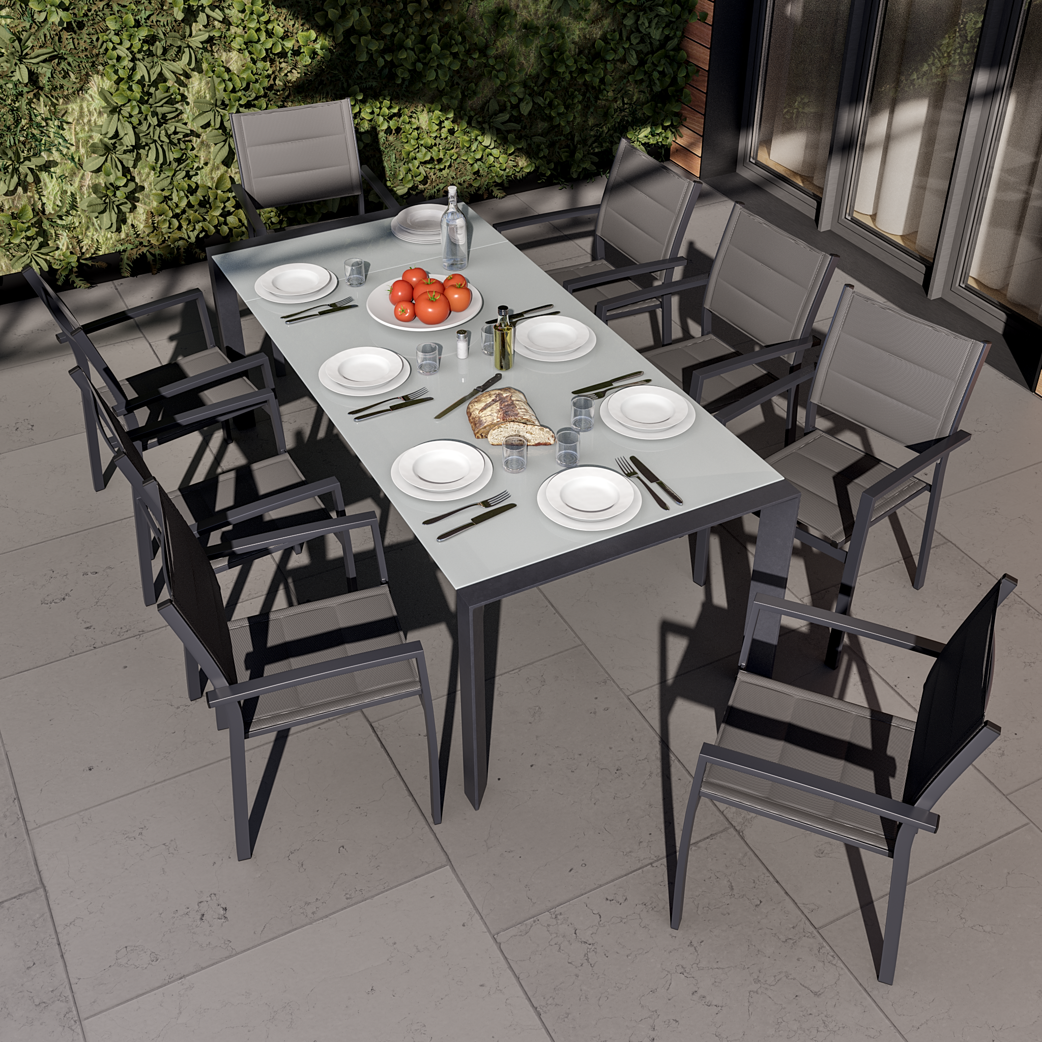 Mesa de alumínio NATERIAL AQUILA II 180/220X100CM ANTRACITE - 15