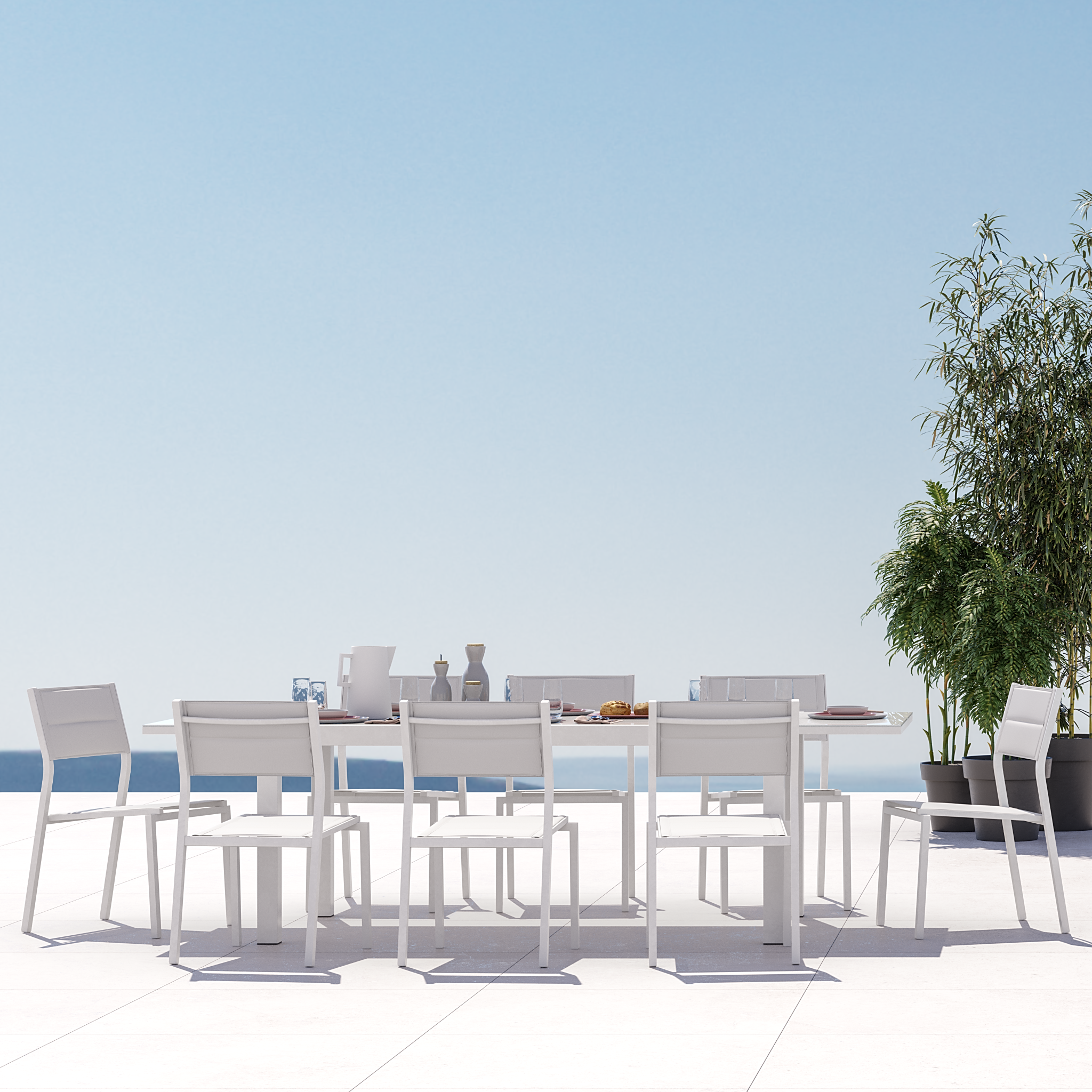 Silla de jardín sin cojín de aluminio Orion Beta Ii blanco - 25