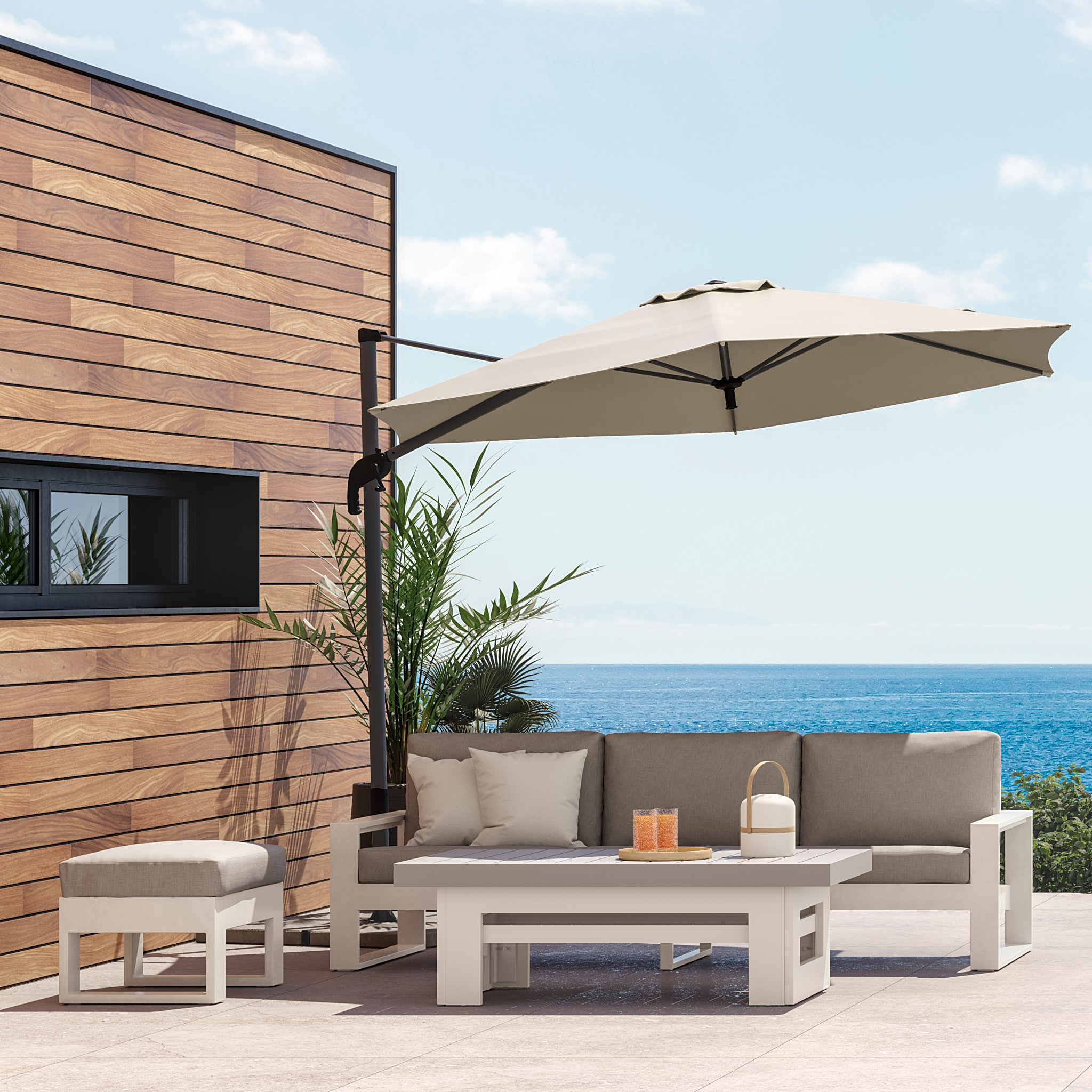 Tavolino da esterno Las Vegas NATERIAL in alluminio grigio 143.5x80cm - 4