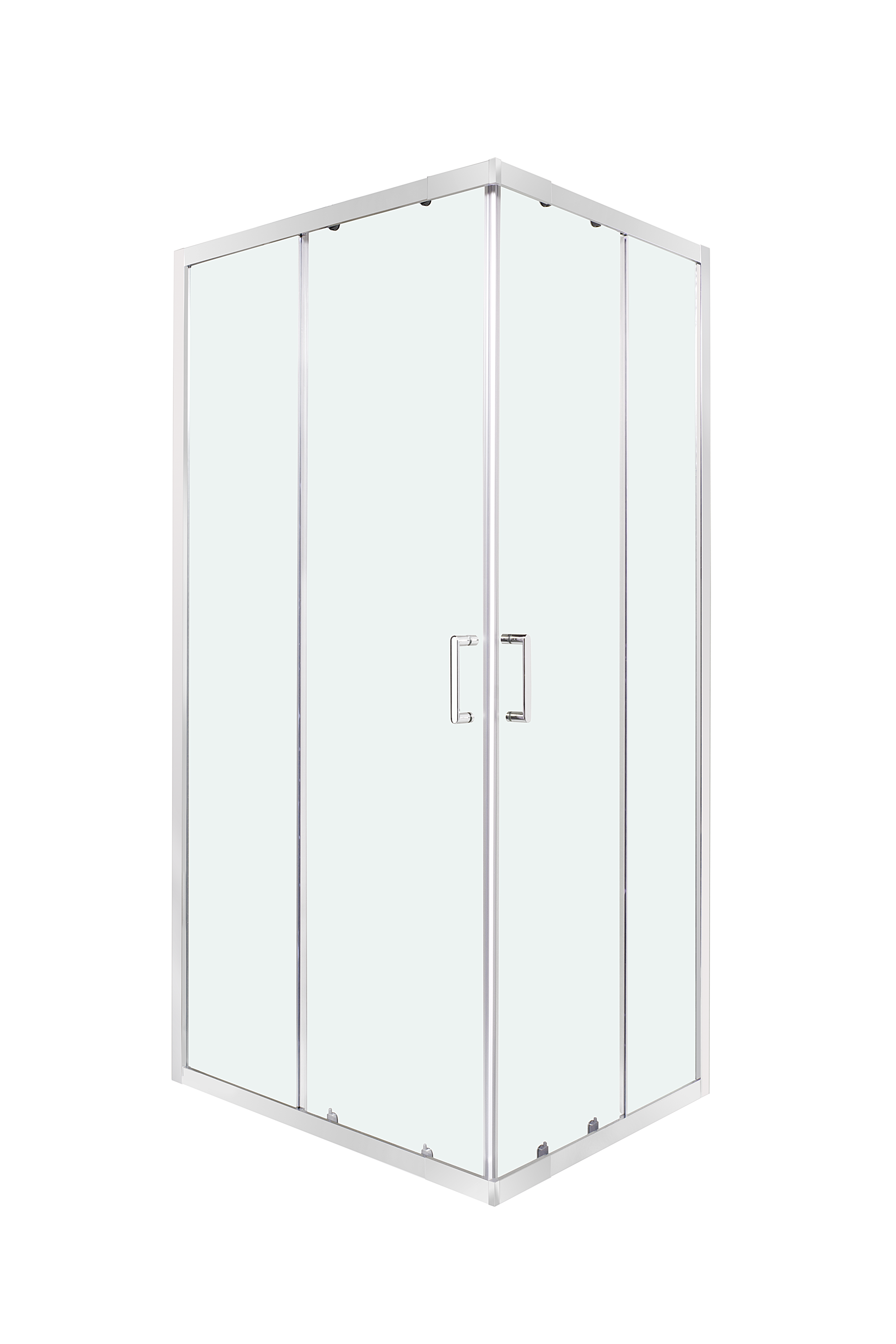 Box doccia angolare con porta scorrevole, vetro 6 mm, L 68-80 cm x L 68-80 cm, H 190 cm, cromo Zesk - 2