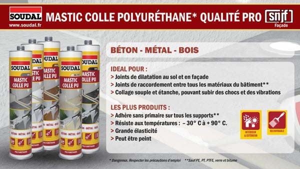 Le mastic colle polyuréthane de qualité professionnelle!