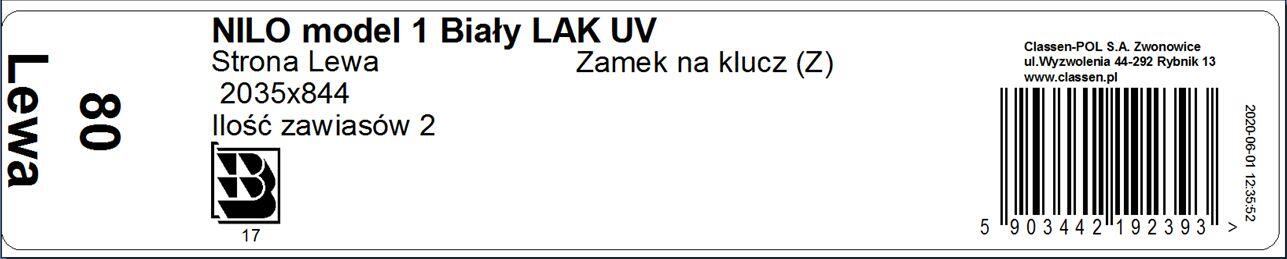 Drzwi wewnętrzne łazienkowe z podcięciem wentylacyjnym Trim W 80 Lewe Białe - 4
