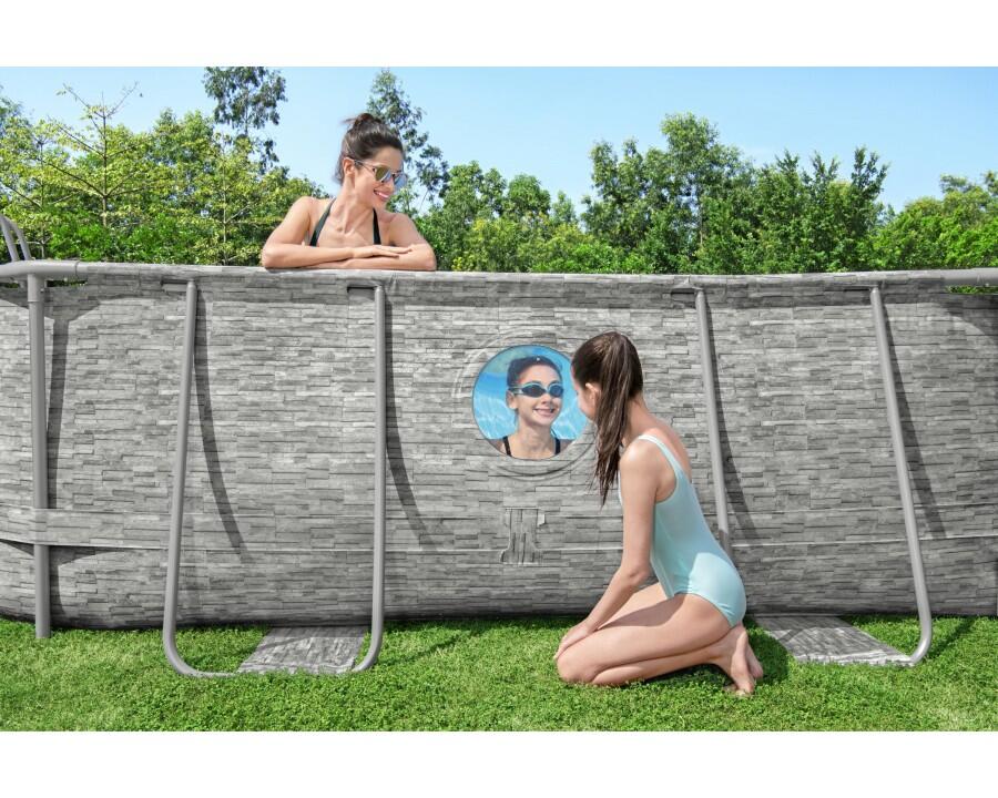 Piscina fuori terra tubolare BESTWAY Swimvista grigio H 1.07 x L int 4.88 x 3.05 m - 3