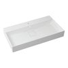 Lavabo a incasso rettangolare vasca centrale Neo L 91 x H 15 x P 49 cm in resina bianco lucido