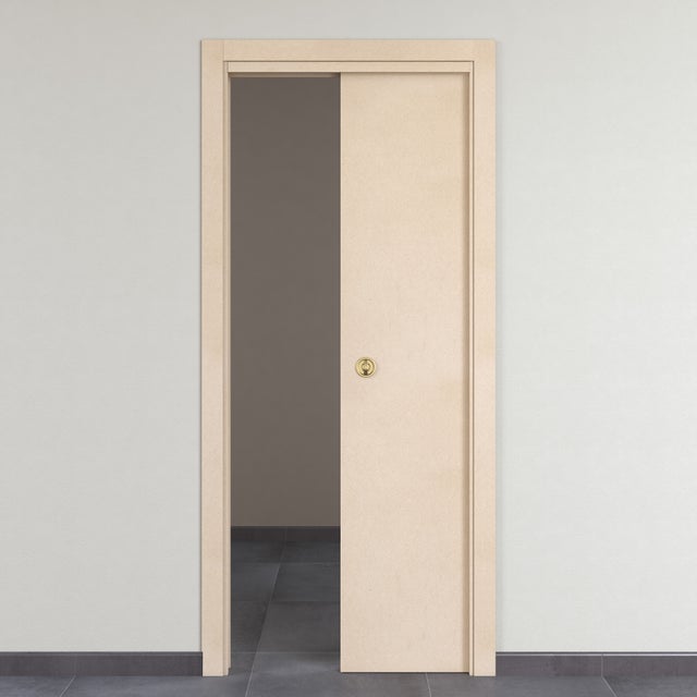 Porta interna scorrevole Saint Germain in MDF colore beige, L 80 x H 210 cm, apertura reversibile