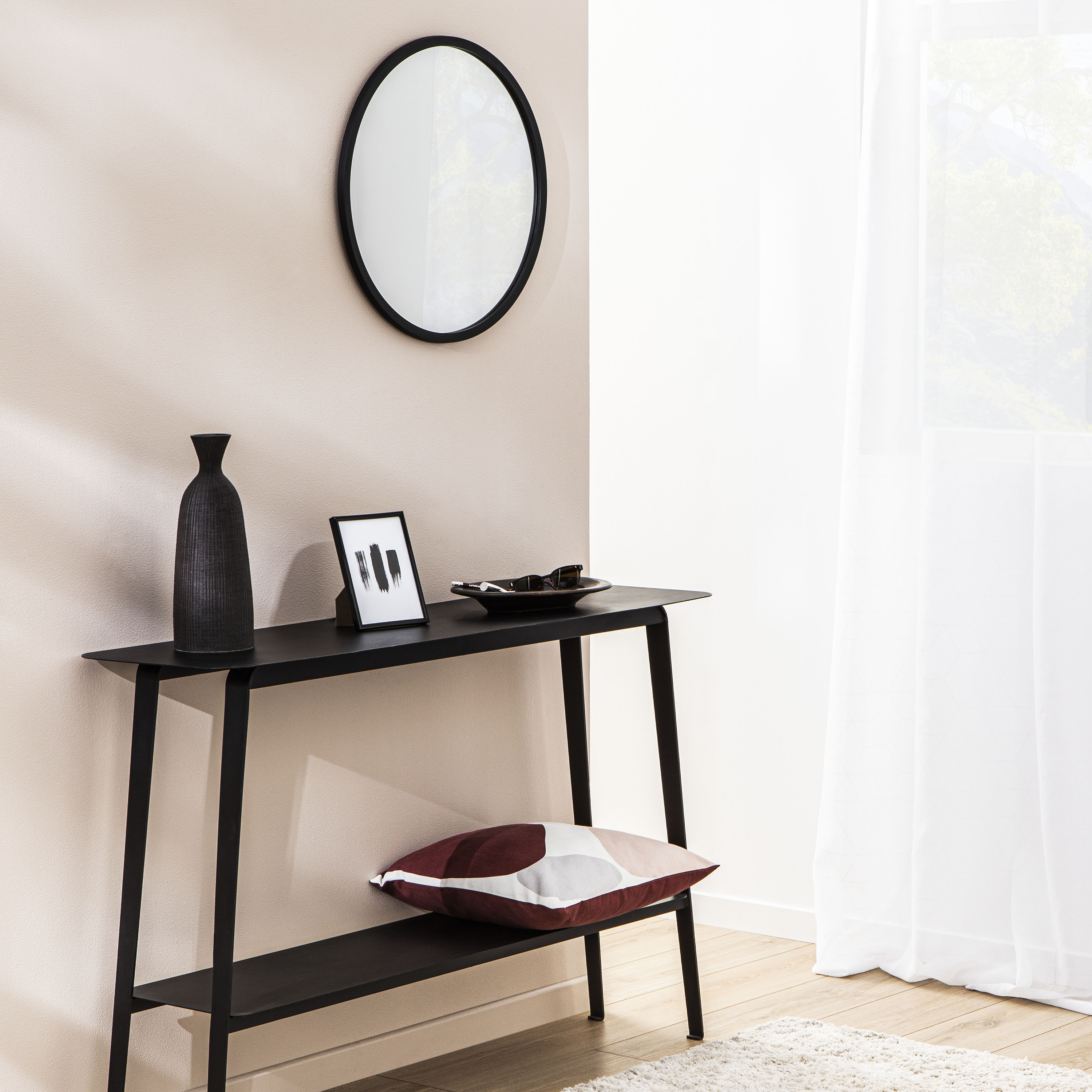 Lustro okrągłe Nodal czarne śr. 52 cm Inspire - 5