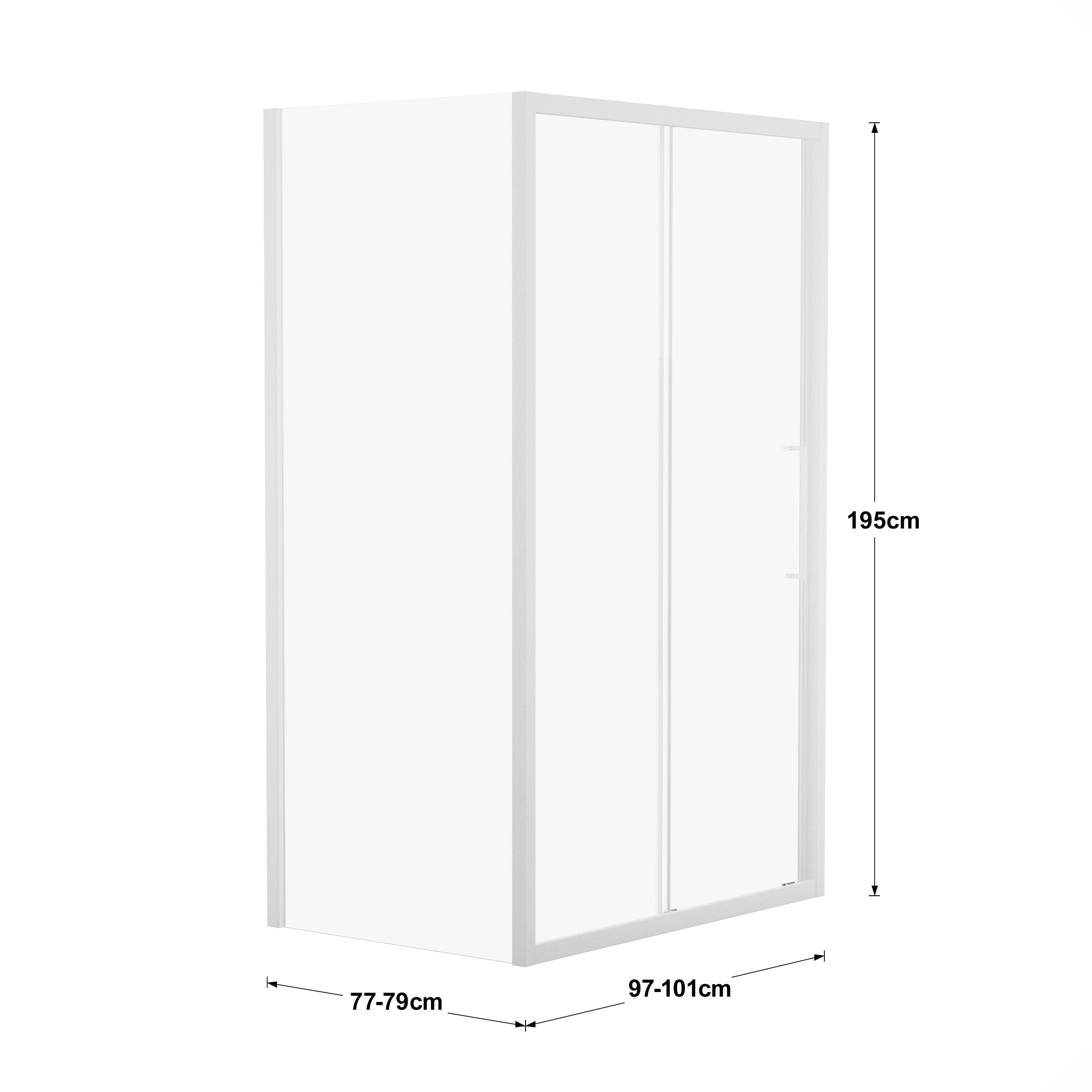 Pannello laterale per box doccia Record L 70 x H 195cm, Sp. 6 mm vetro smerigliato profilo in alluminio - 9