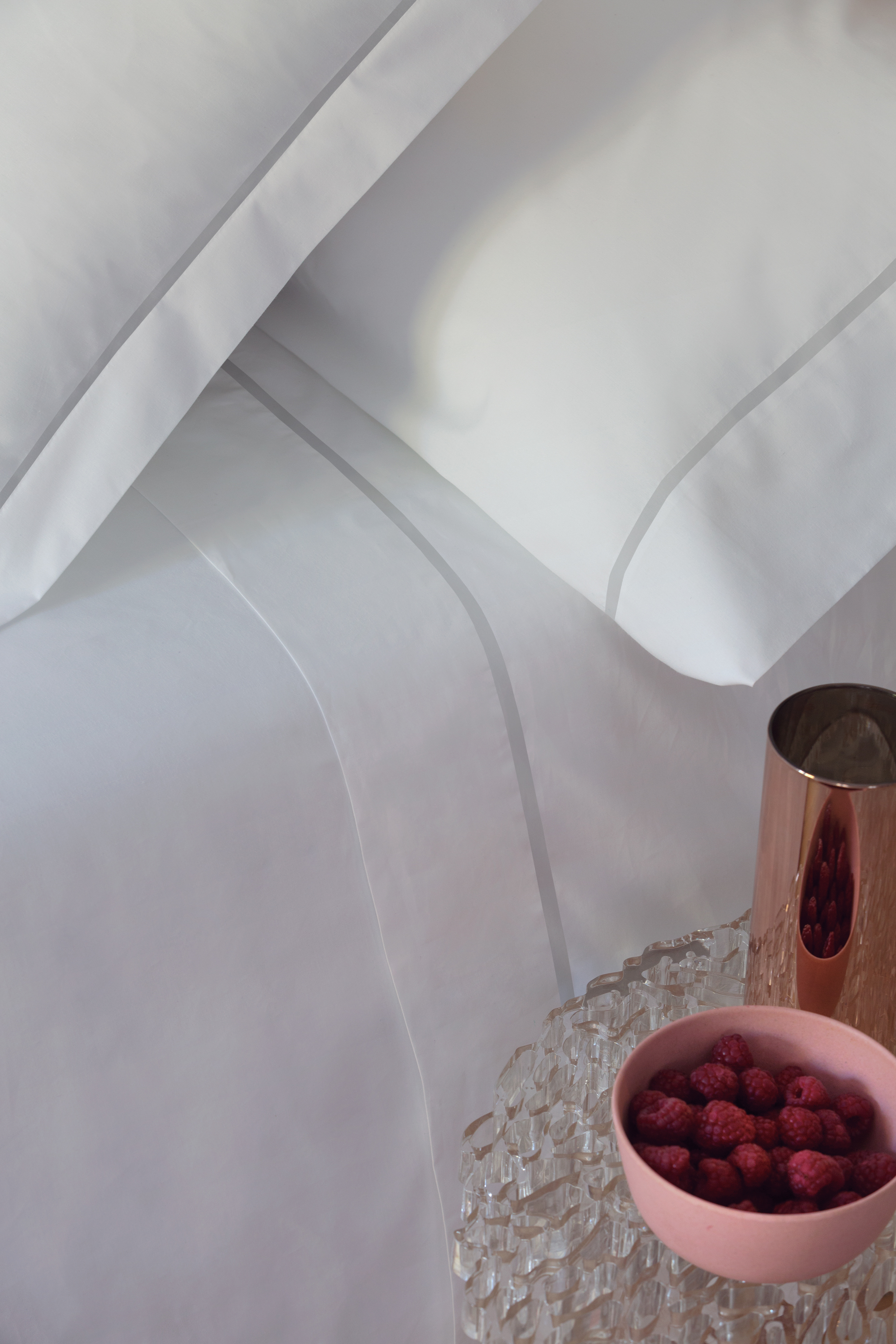 2 fundas de almohada de algodón blanco/gris cama 180 / 200 cm