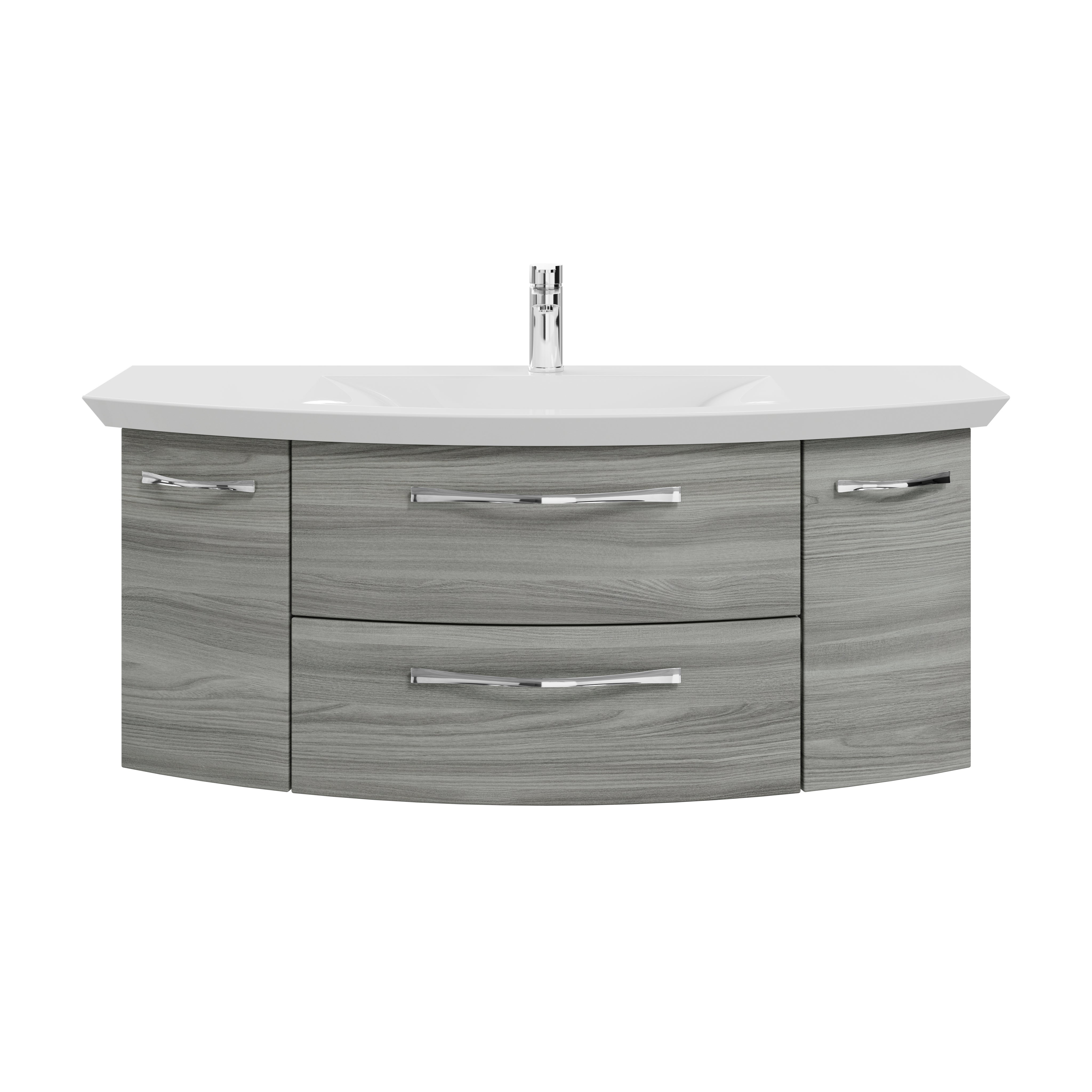 Mobile da bagno sospeso sotto lavabo L 119 x H 48 x P 46.2 cm grigio, 2 cassetti 2 ante PELIPAL Cassca - 5