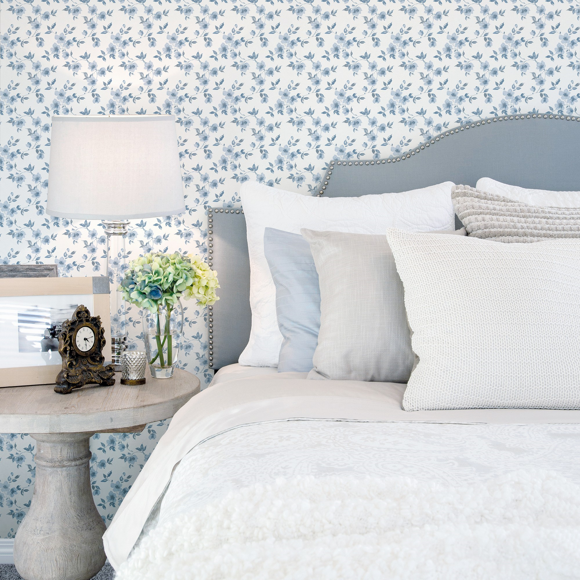 Papel pintado vinilo naturaleza azul