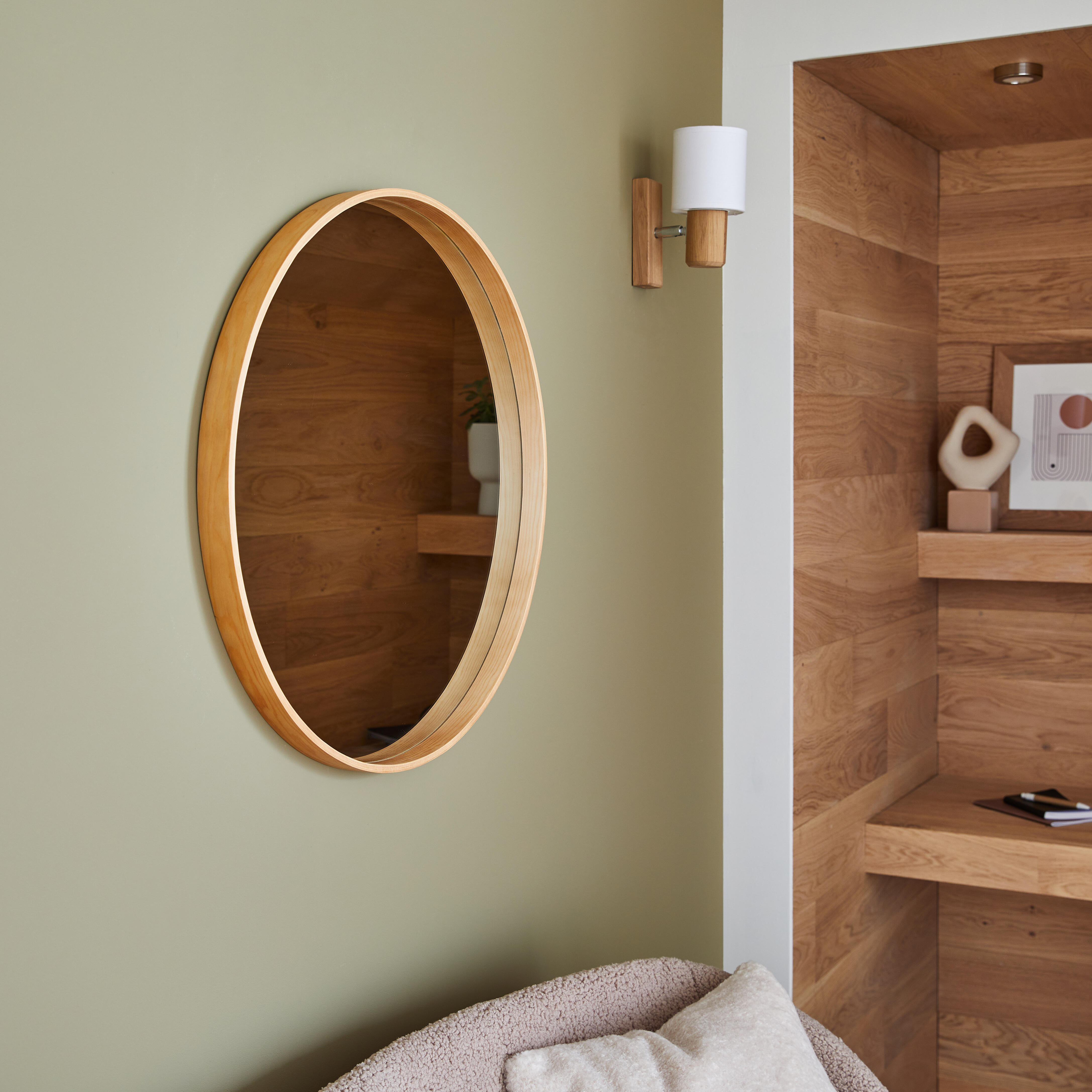 Miroir rond bois naturel Nordik INSPIRE diam.62 cm - 15