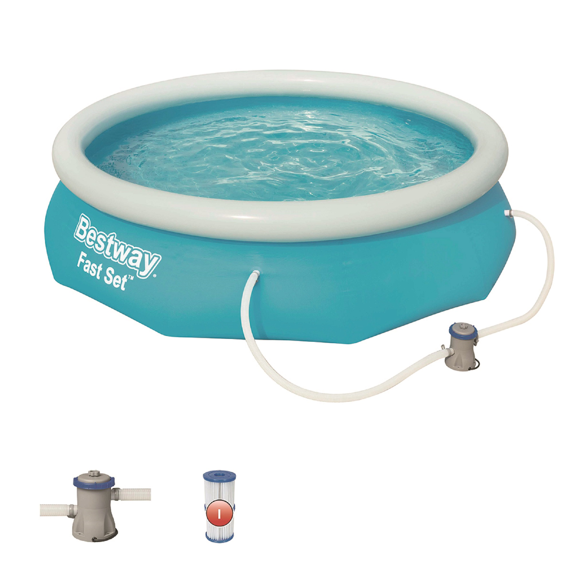 Piscina hinchable de PVC redonda de ø3,05x0.76 m con depuradora de cartucho BESTWAY - 12
