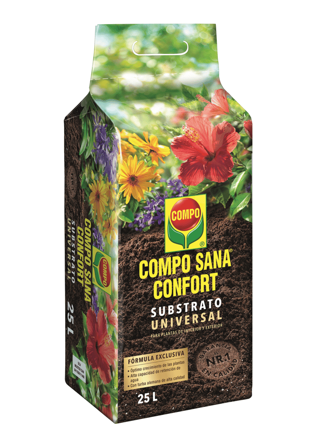 Sustrato universal COMPO SANA para todo tipo de plantas en bolsa confort 25L