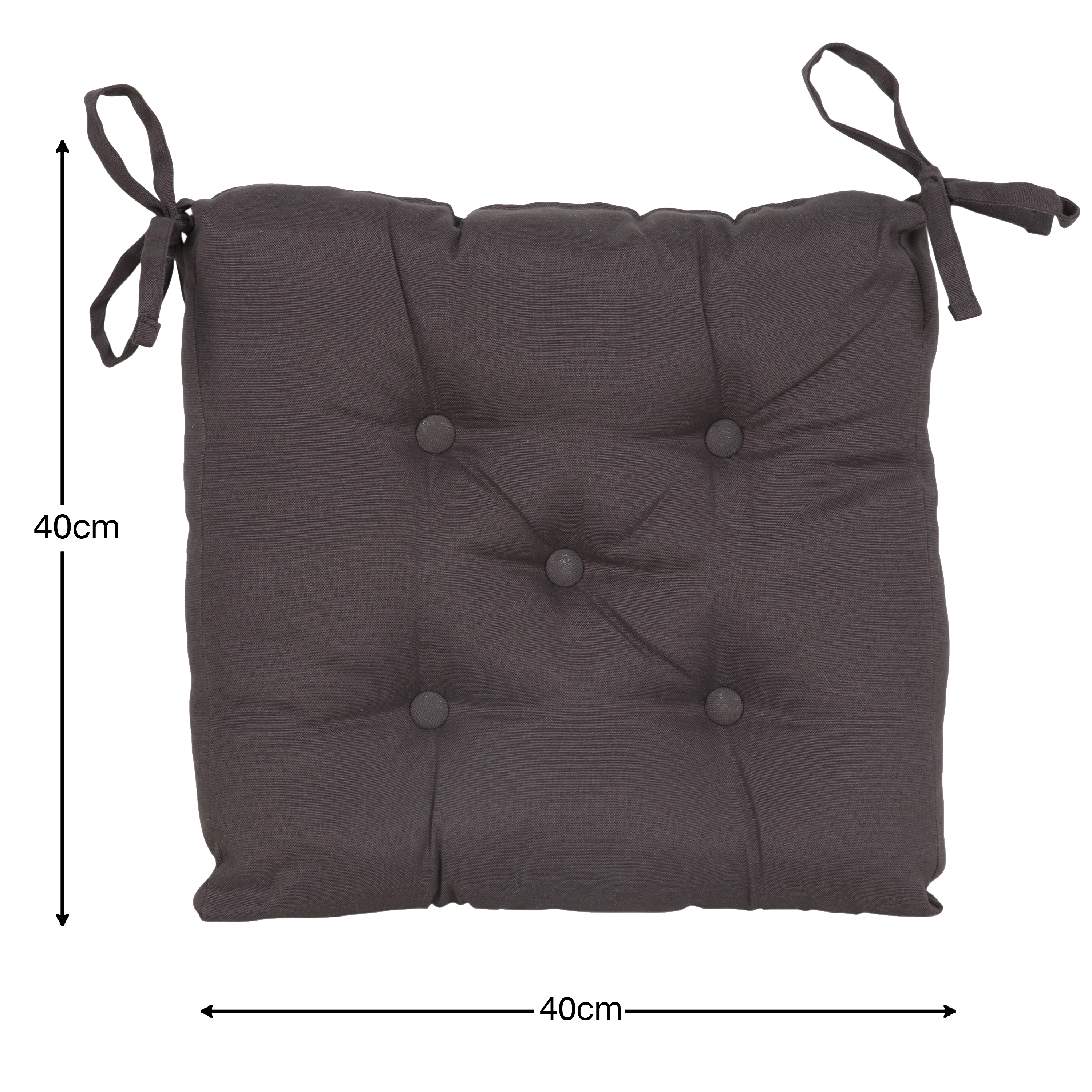 Galette de chaise Luck, gris anthracite l.40 x L.40 cm INSPIRE - 2