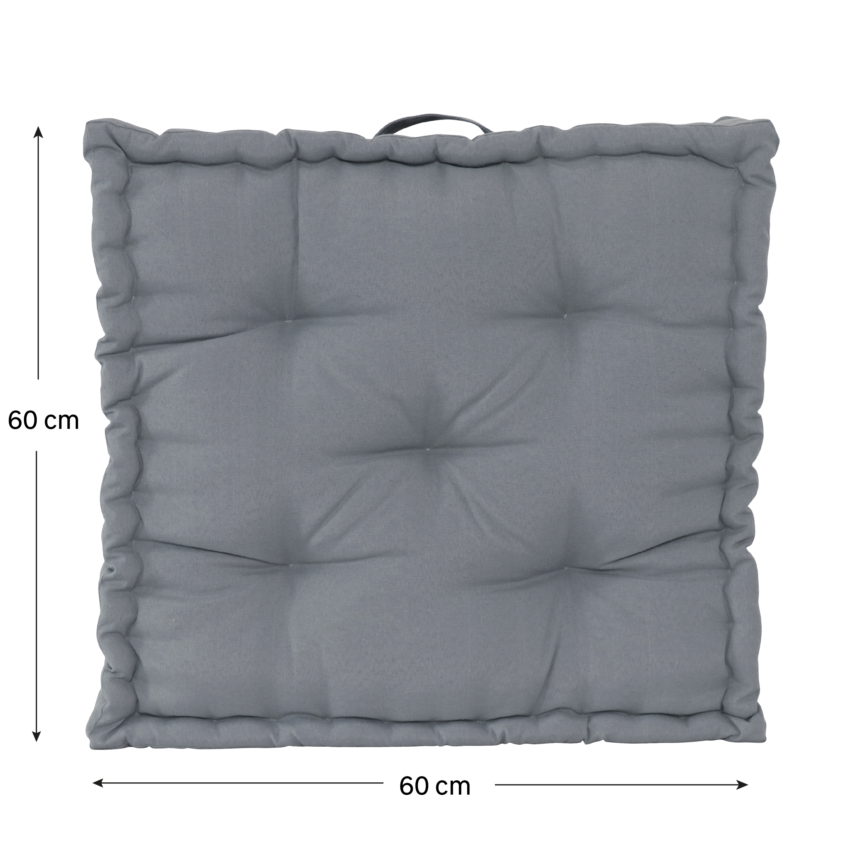 Cojín de suelo exterior/interior INSPIRE Luck gris granito 60x60x13cm - 2