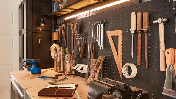 Barre de rangement pour outils tuyau pour garage chalet atelier