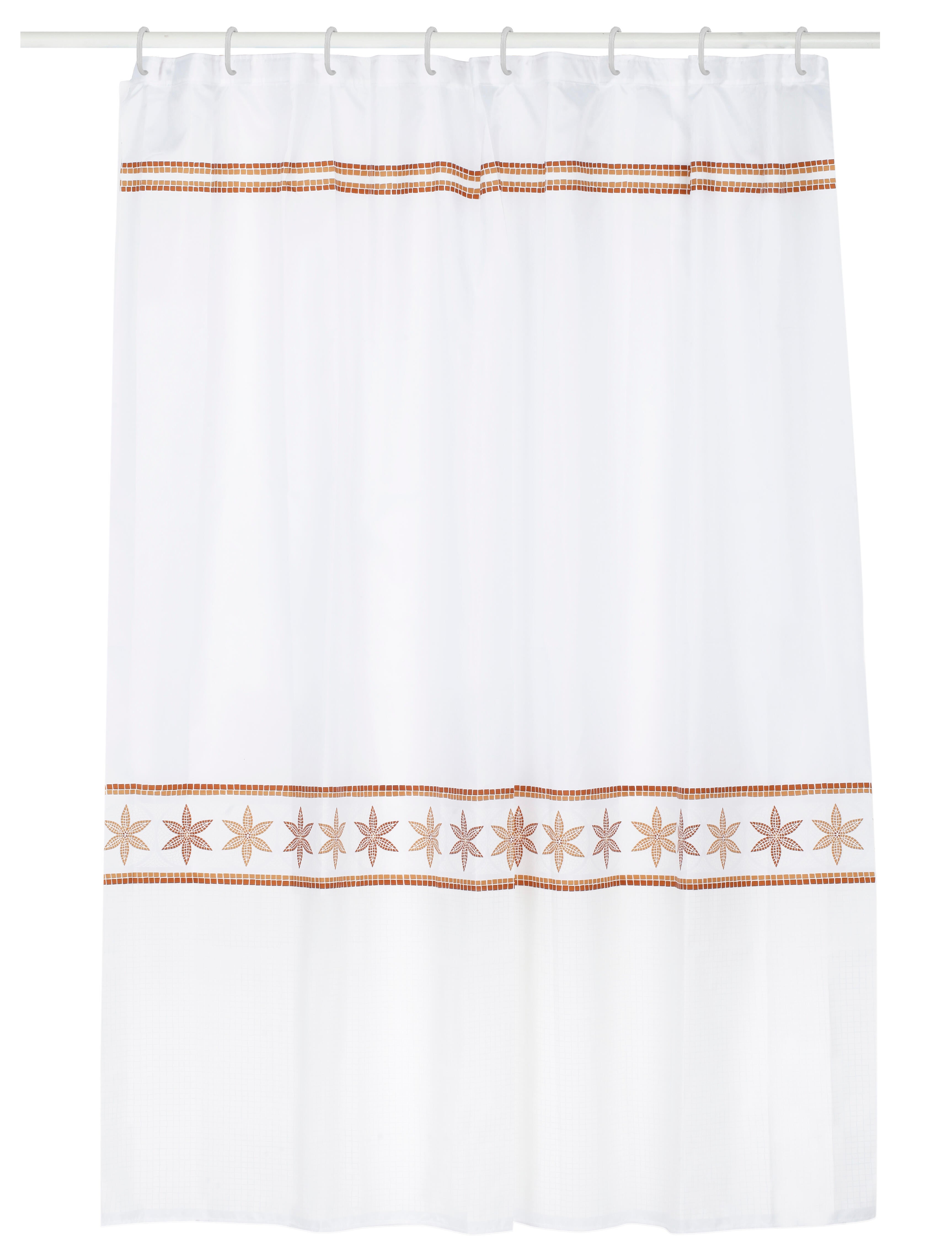 Cortina de baño olimpo beige poliéster 180x200 cm