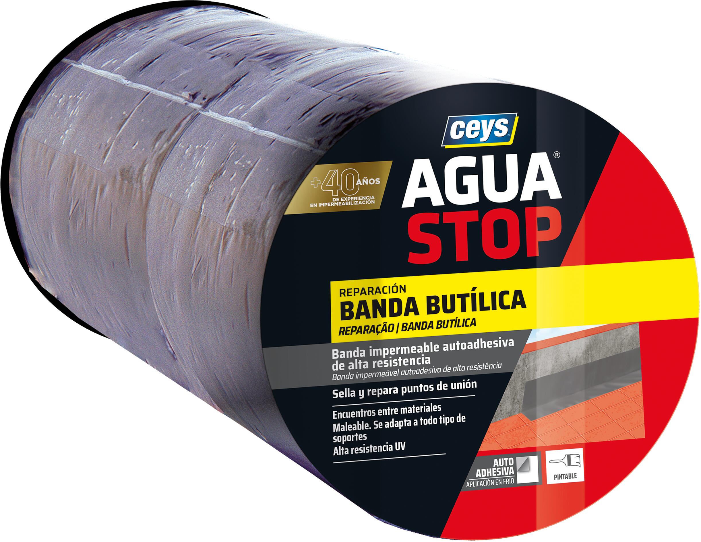 Banda impermeabilizante butilo aguastop 30cmx10m gris