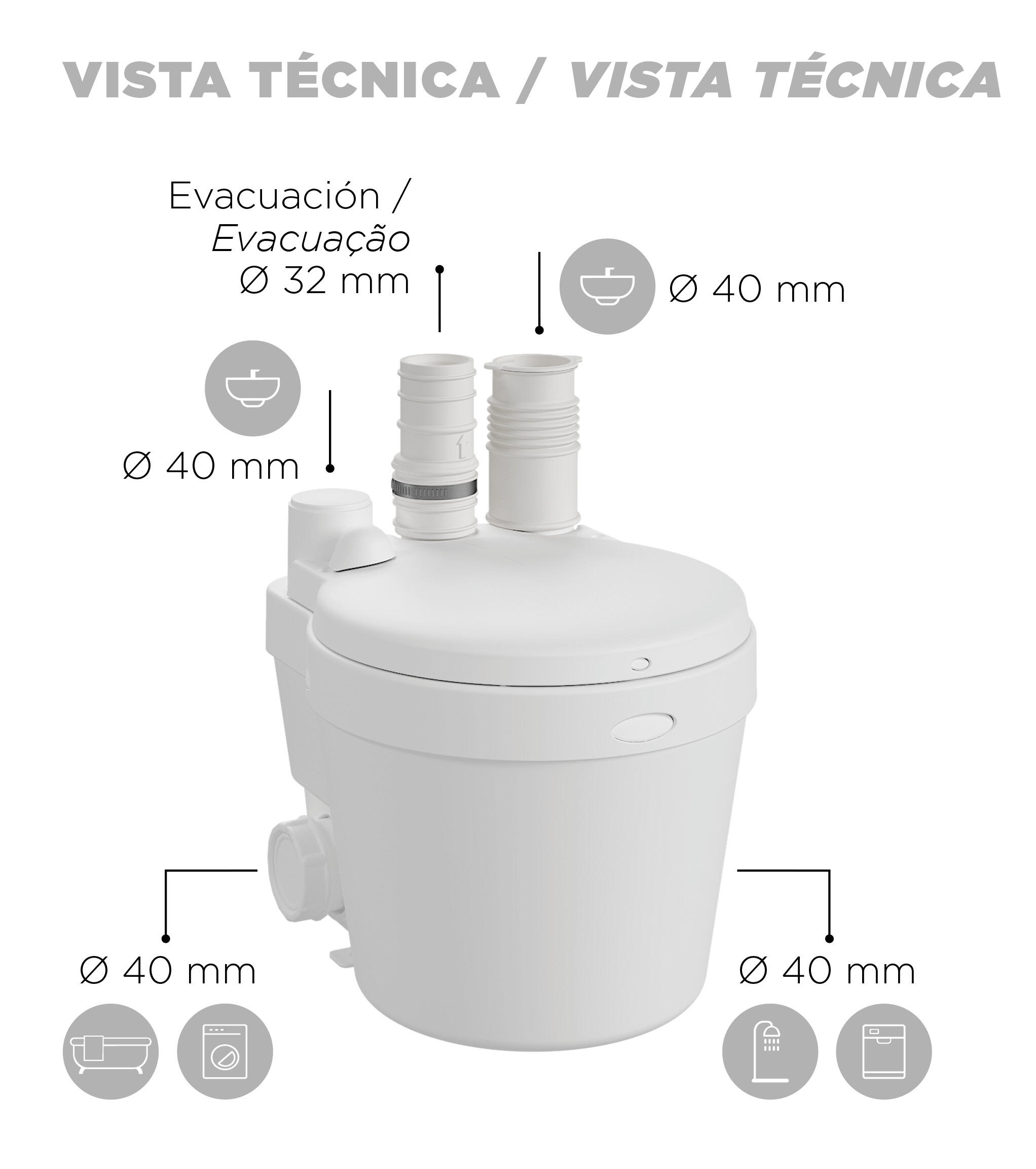 Bomba de aguas grises compacta Watersan 11 - 4
