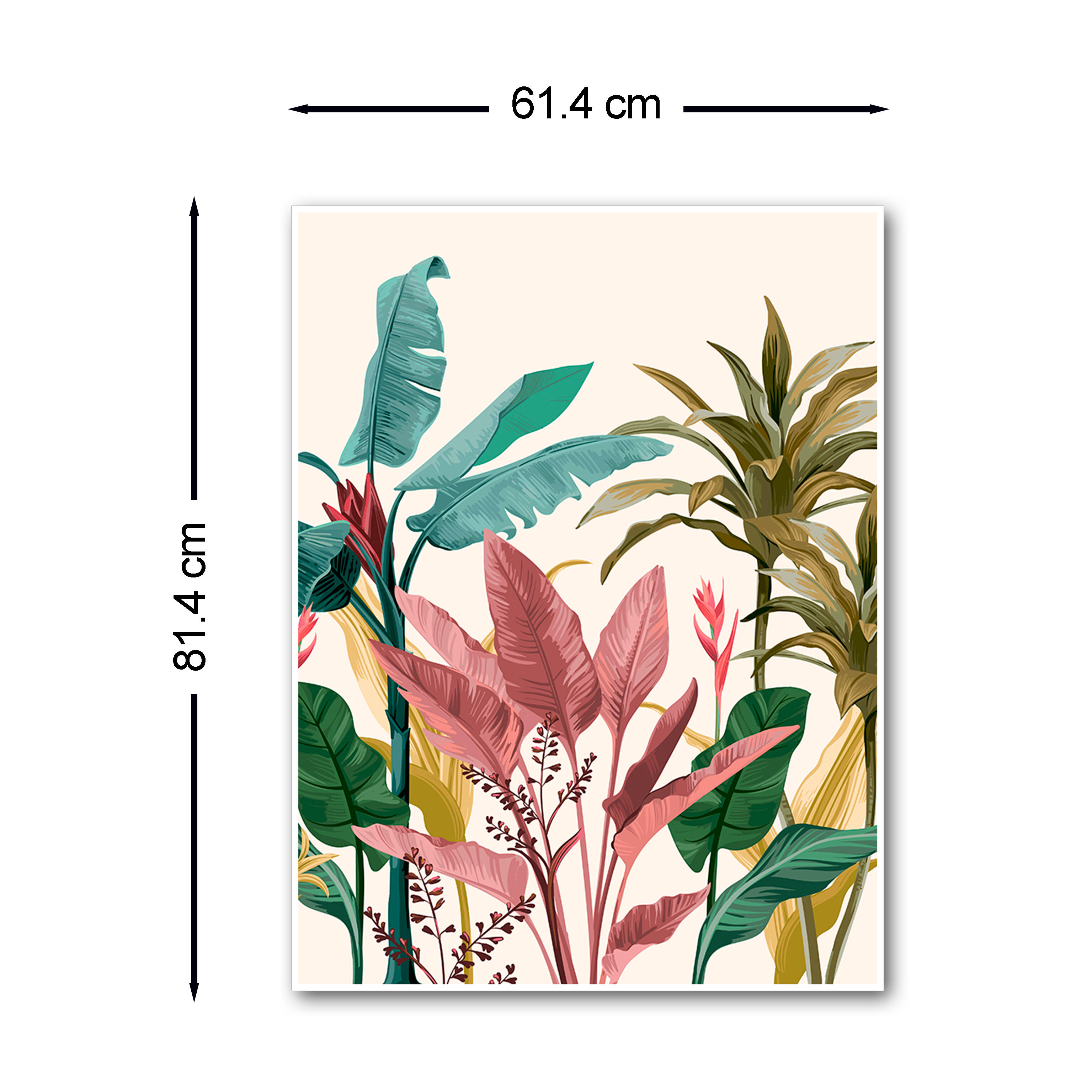 Pintura original cotton blanco hojas color 60x80 cm - 5