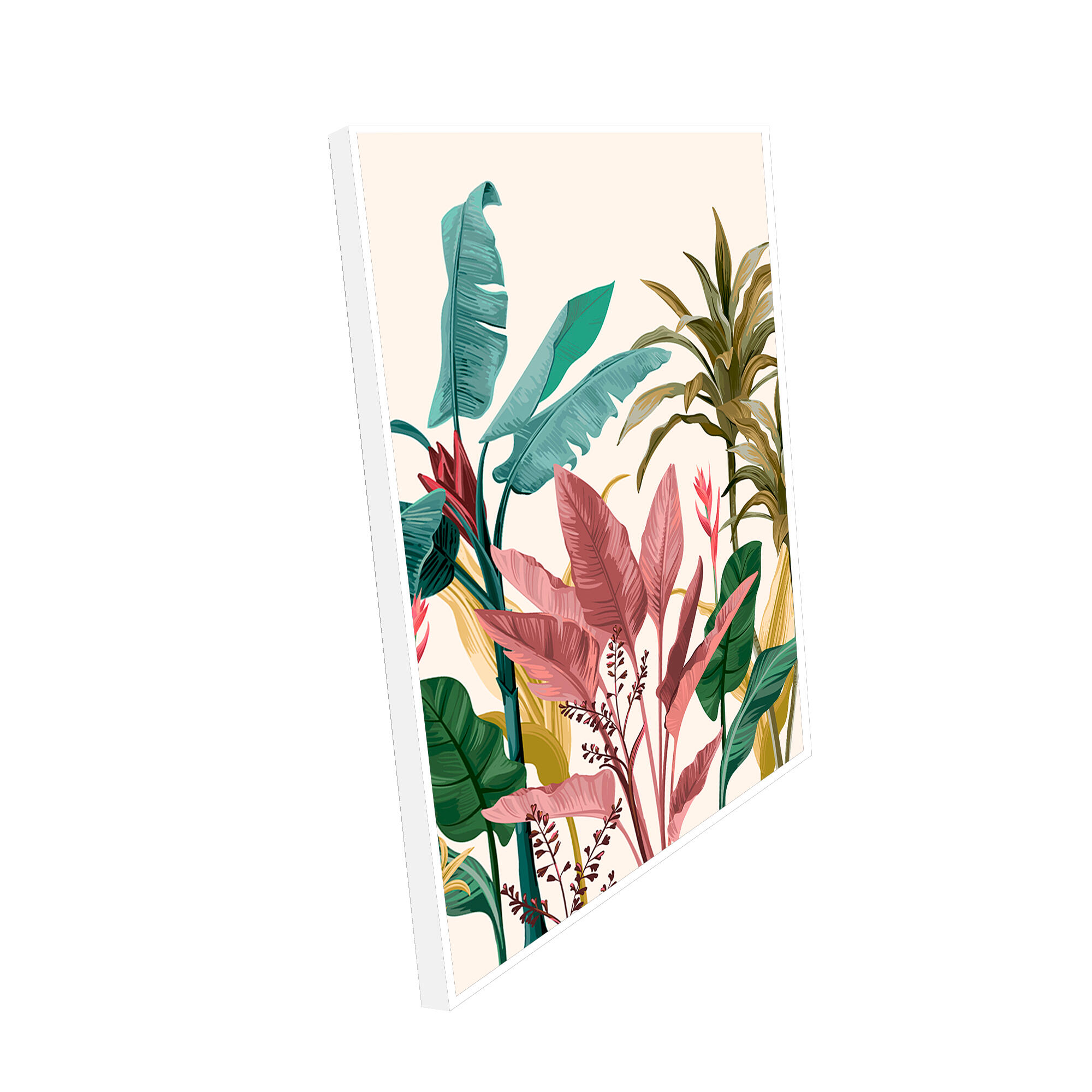 Pintura original cotton blanco hojas color 60x80 cm - 3