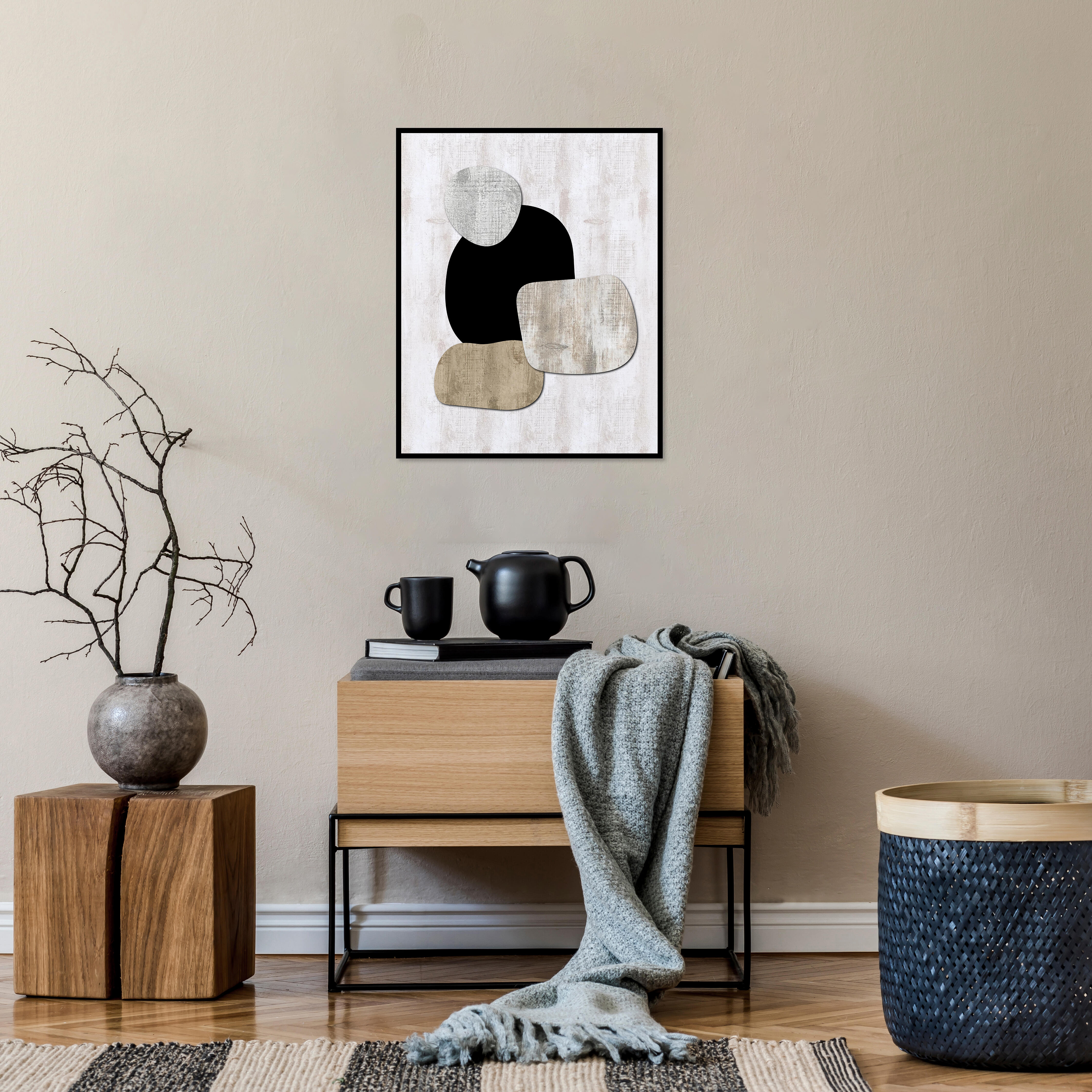 Quadro com moldura Deco Line Abstrato 1 40x50 cm preto - 4