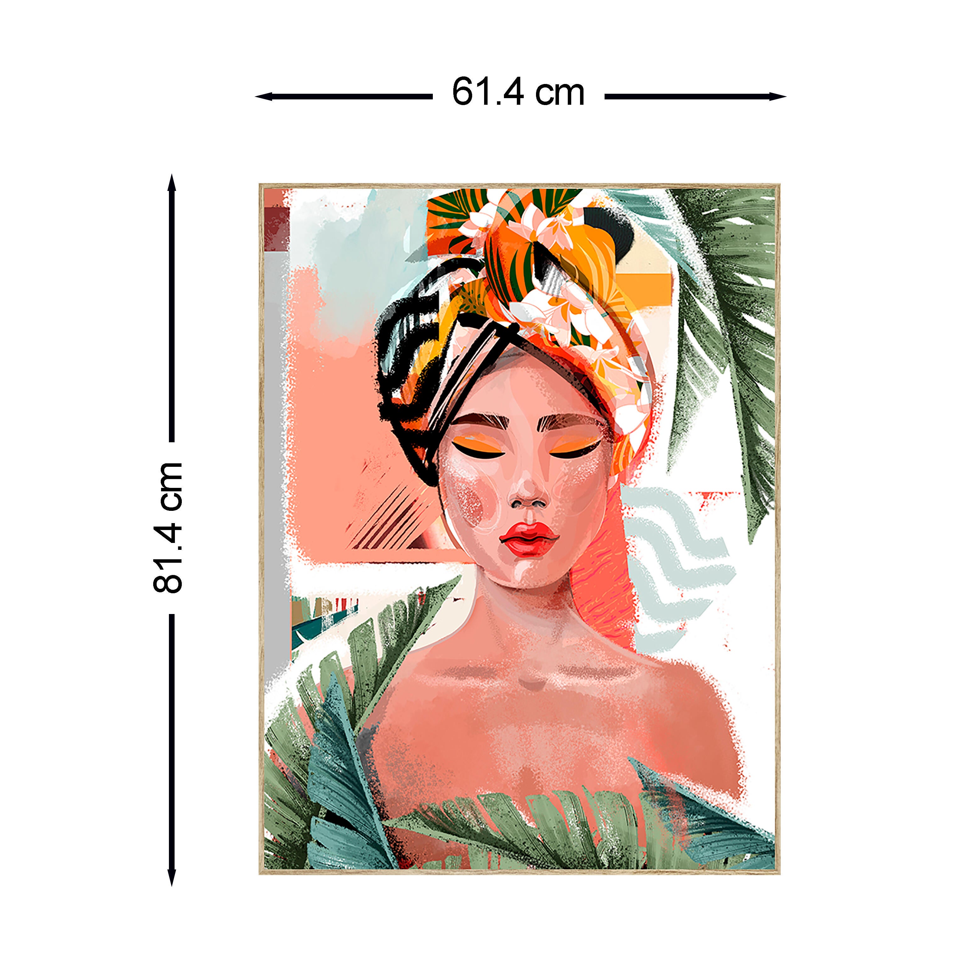 Pintura original cotton haya africanas 60x80cm - 5