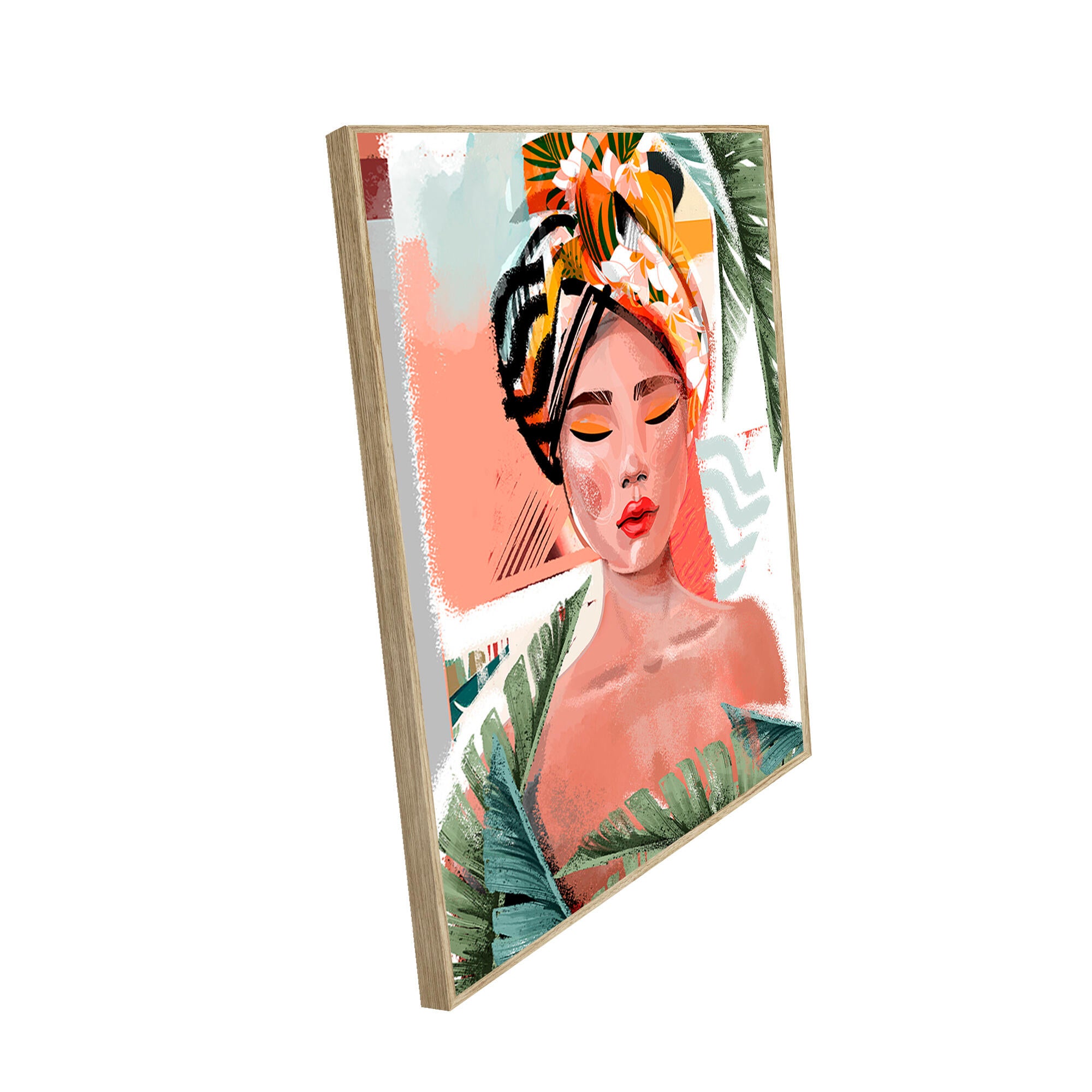 Pintura original cotton haya africanas 60x80cm - 3