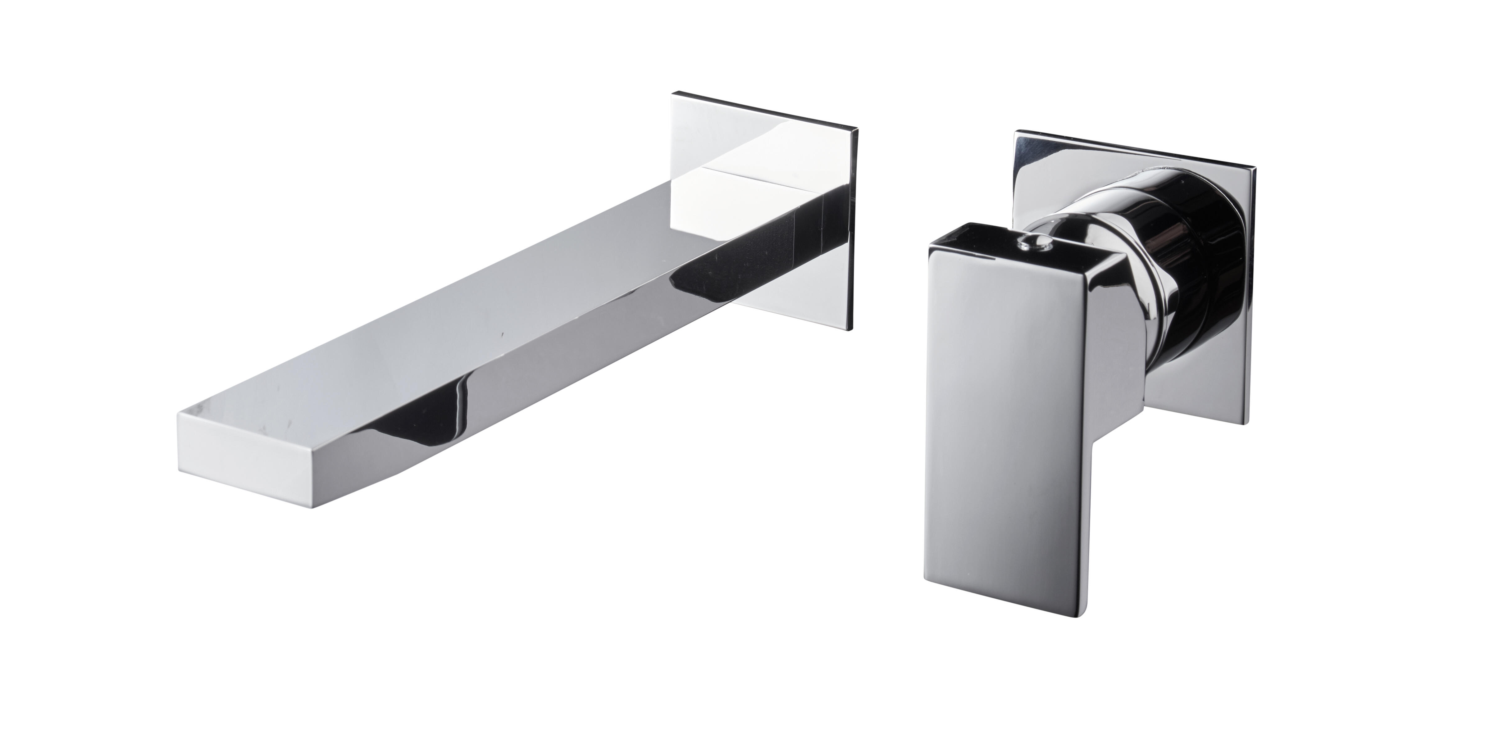 Grifo de lavabo empotrado maier kuadrat monomando níquel brillo. apertura en frío. latón