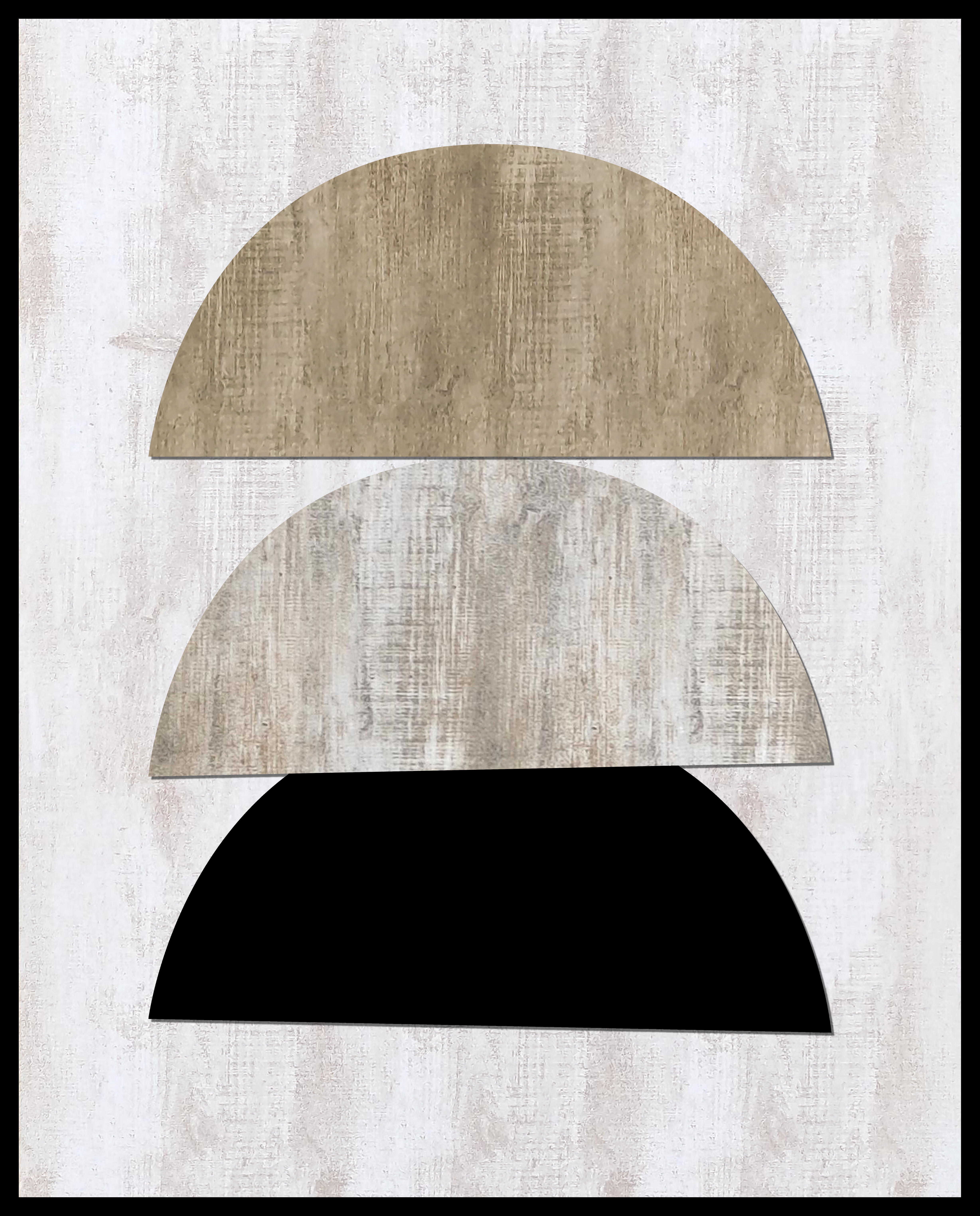 Pintura impresa sin marco Abstracto rectangular de 40 x 50 cm. MDF Semicirculos multicolor - 9