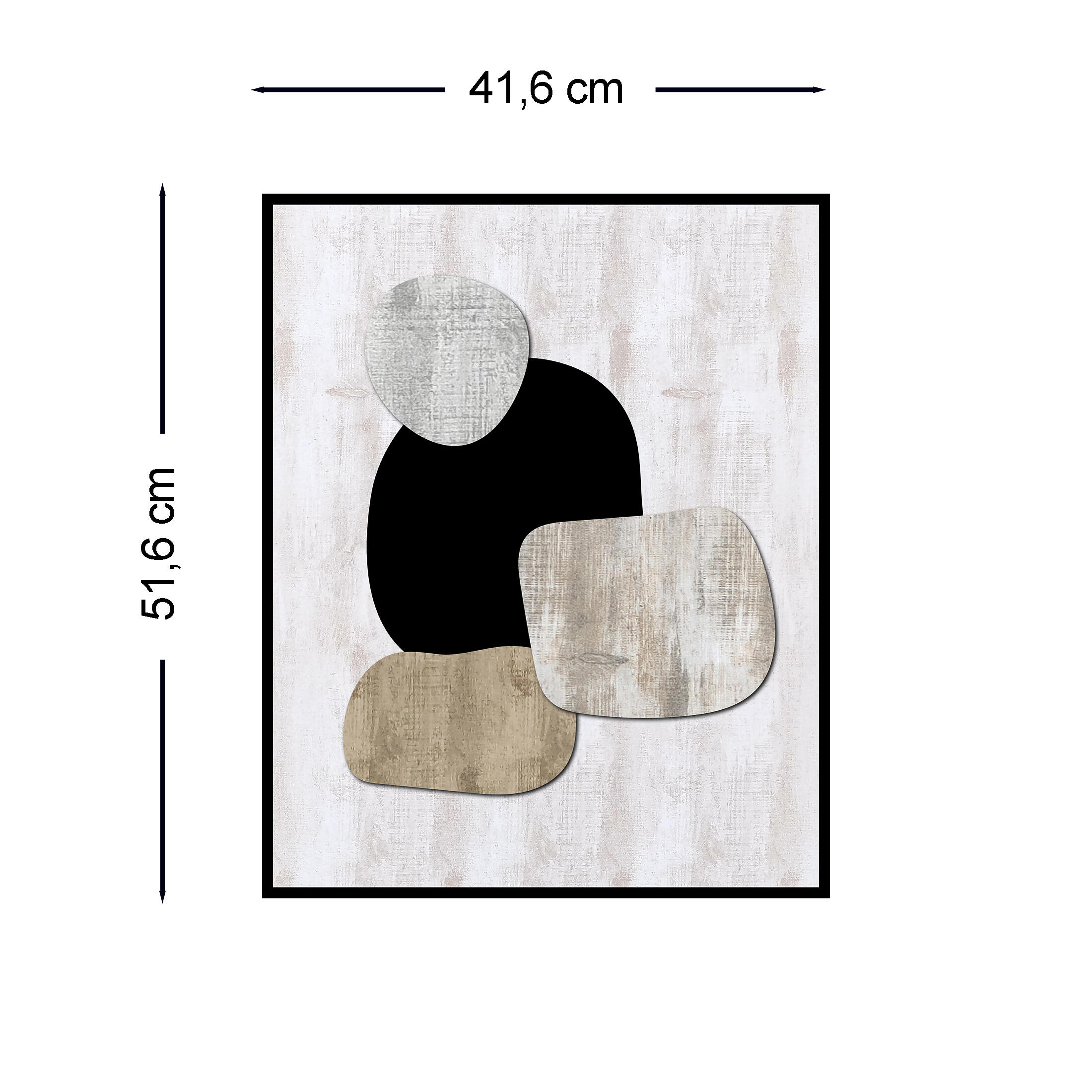 Quadro com moldura Deco Line Abstrato 1 40x50 cm preto - 9