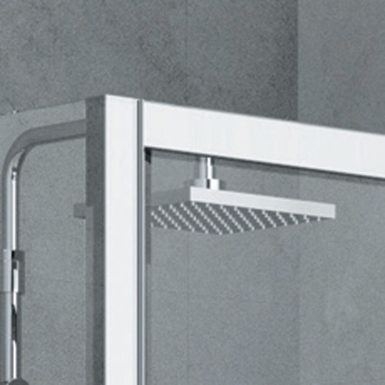 Porta doccia L 72 cm x H 190 cm per nicchia in vetro trasparente SP. 6 mm, profilo lucido cromo, serie Elyt - 4