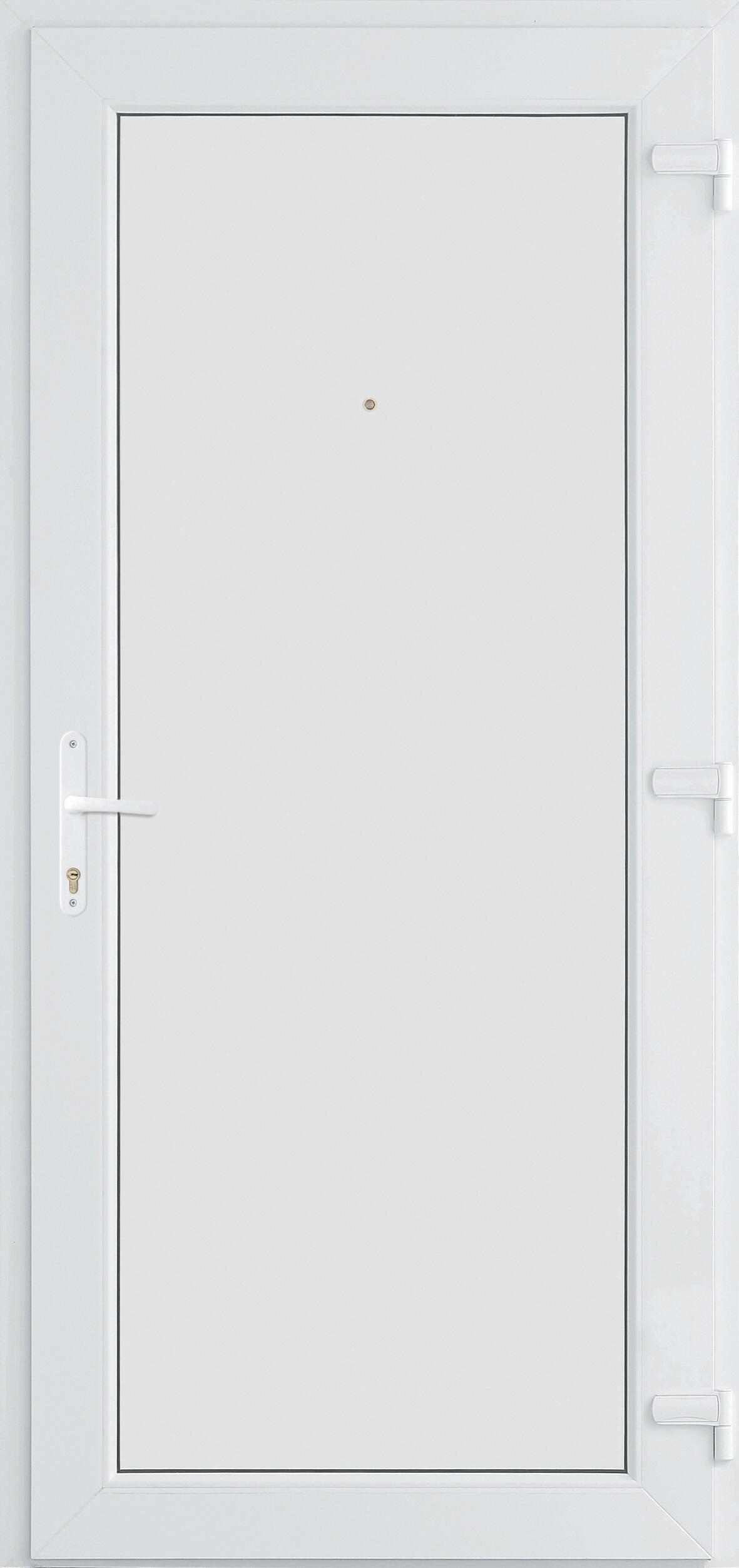 Puerta de entrada serie Basic pvc Sevilla diseño liso color blanco apertura izquierda 208x98cm - 9