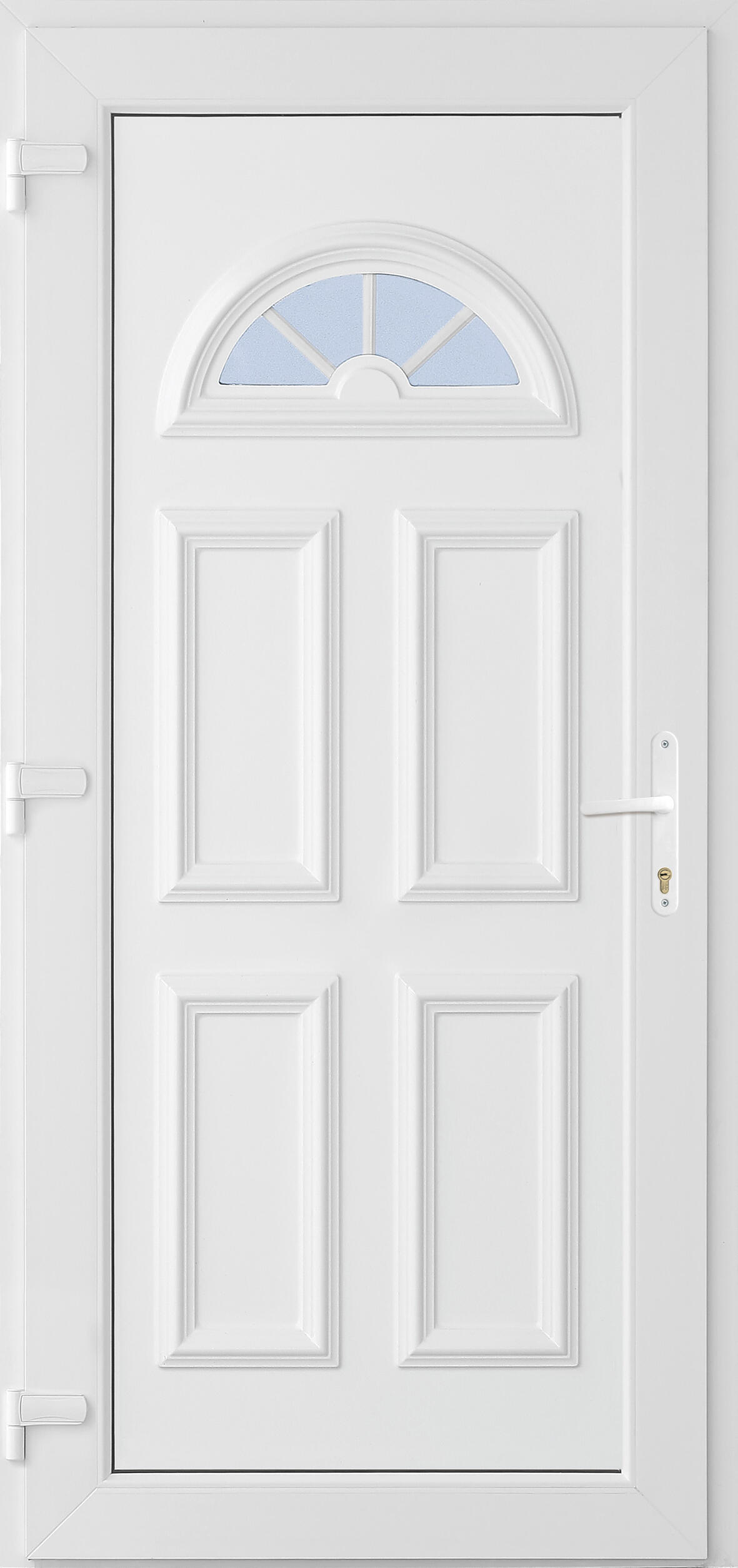 Puerta de entrada serie Basic pvc Ibiza diseño rústico color blanco apertura derecha 208x98cm - 12