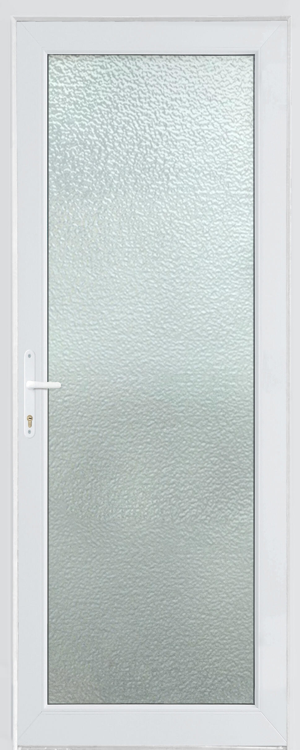 Puerta de entrada serie Basic pvc Mallorca cristal mate diseño liso color blanco apertura derecha 200x80cm - 10