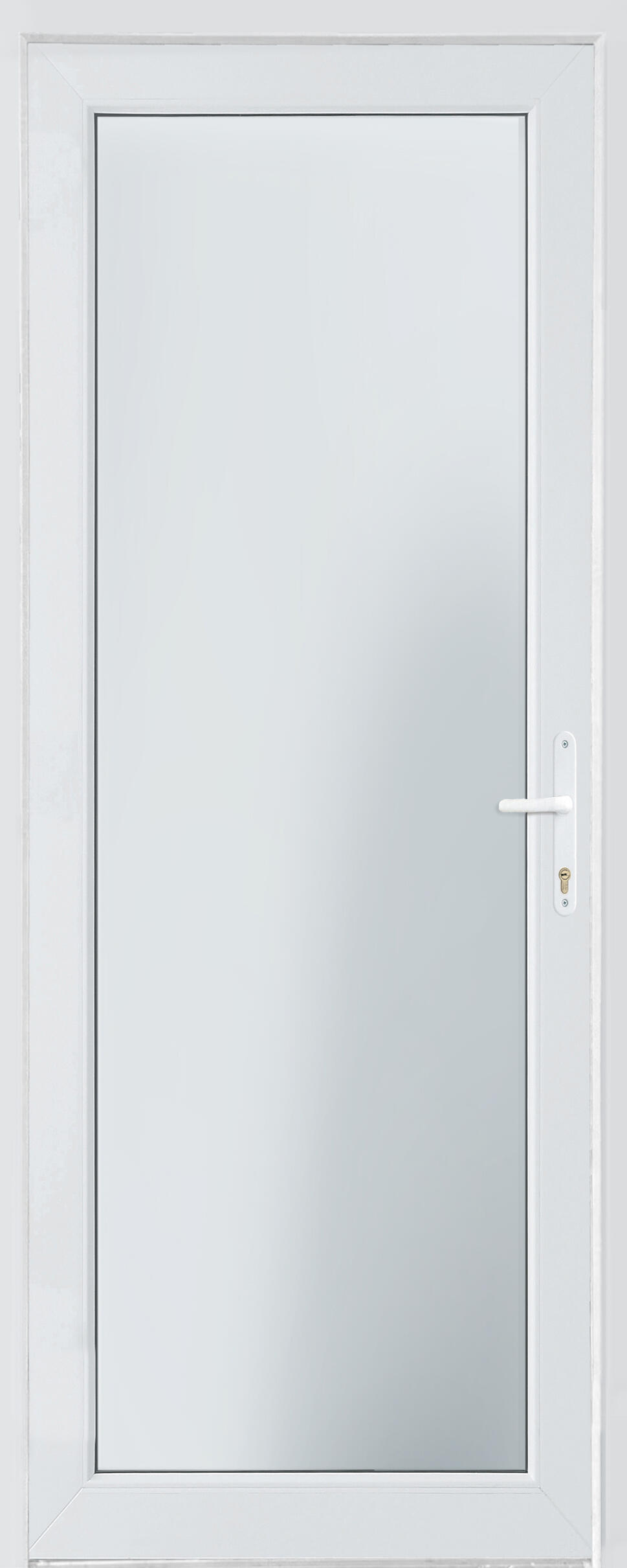 Puerta de entrada serie Basic pvc Menorca cristal transparente diseño liso color blanco apertura derecha 200x80cm - 15