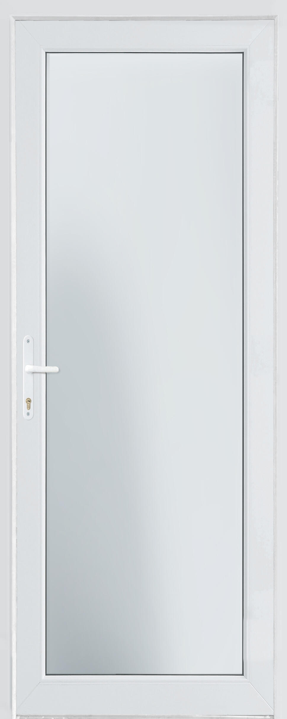 Puerta de entrada serie Basic pvc Menorca cristal transparente diseño liso color blanco apertura izquierda 200x80cm - 15